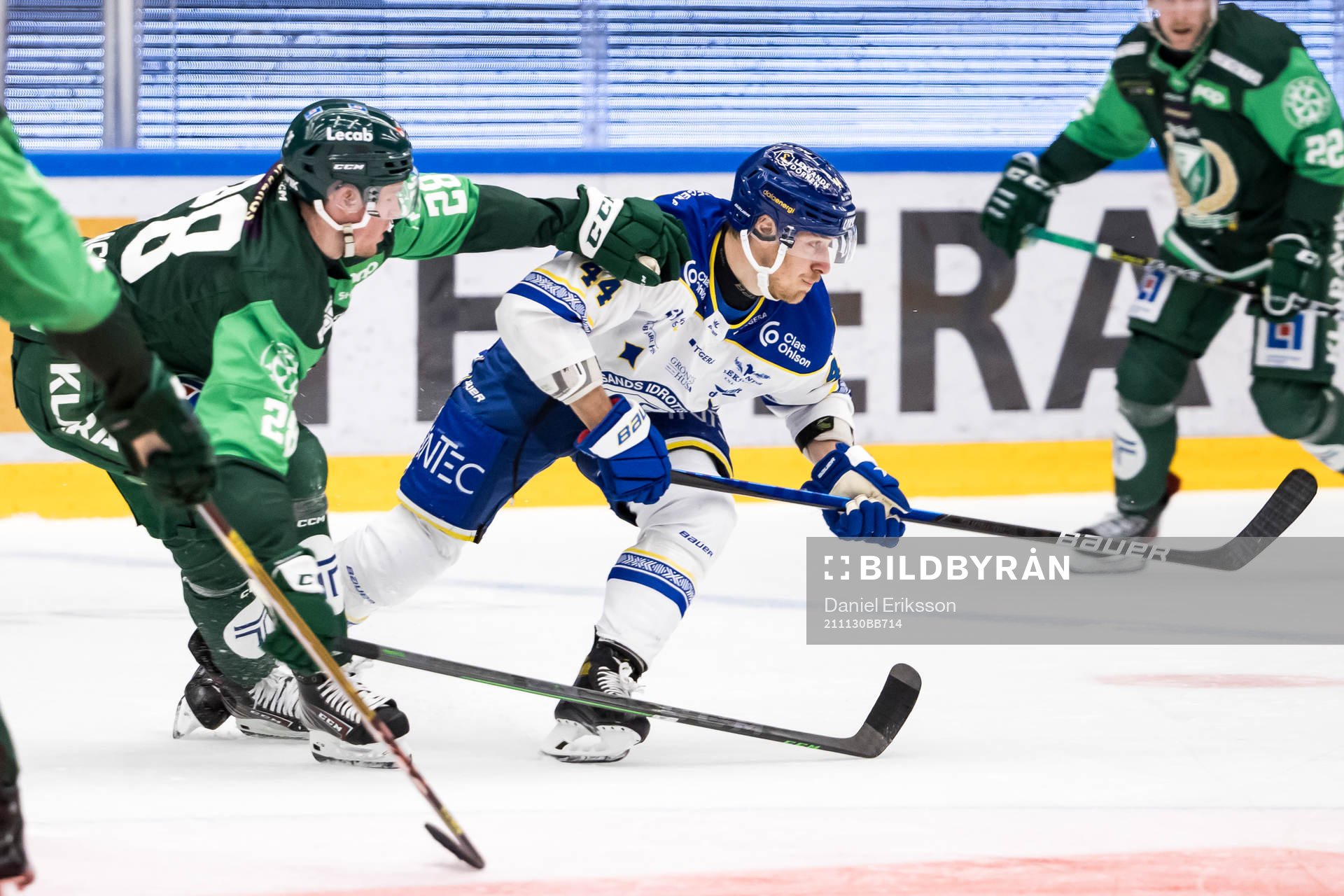 Färjestads Mattias Göransson och Leksands Carter Ashton