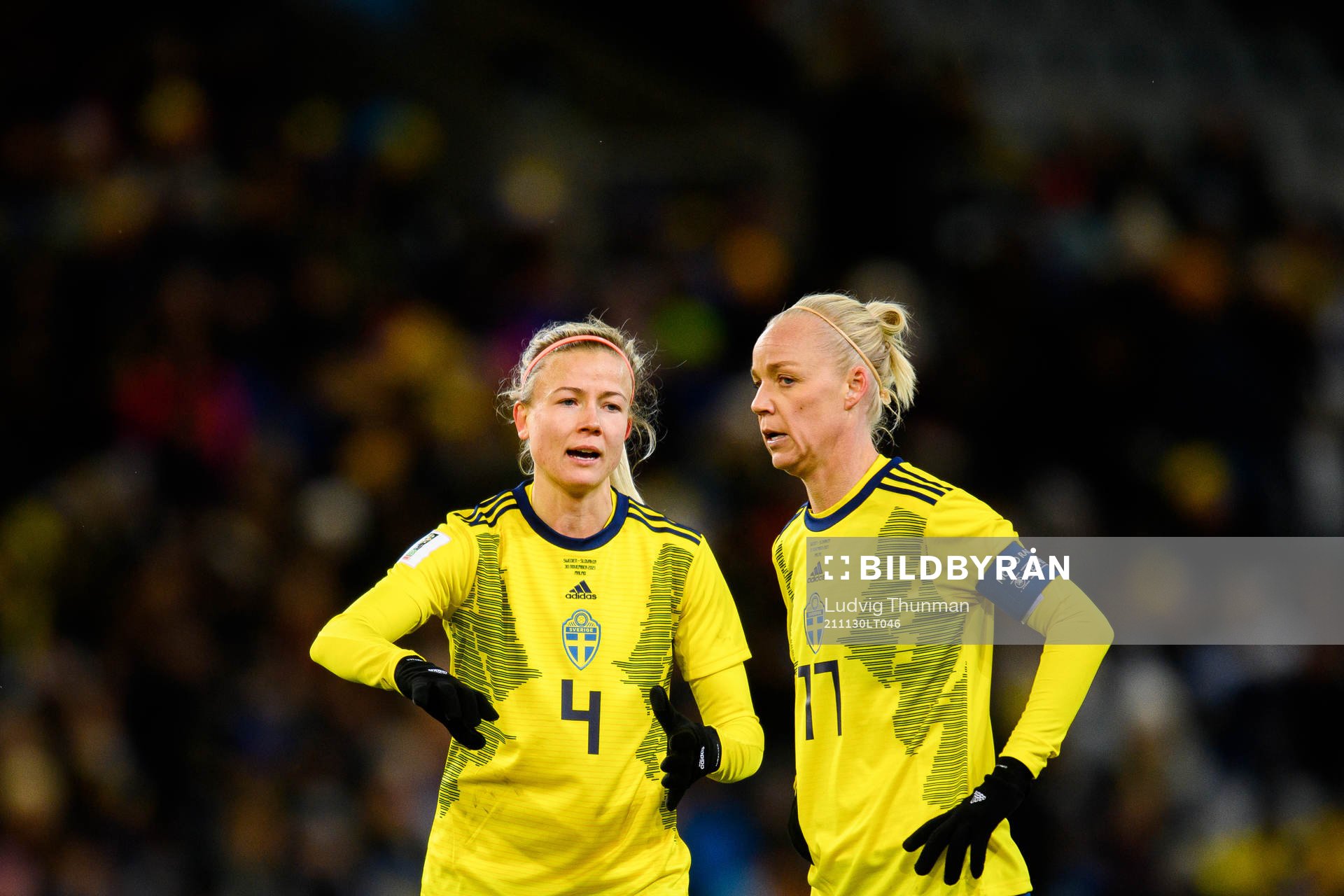 Hanna Glas and Caroline Seger of Sweden