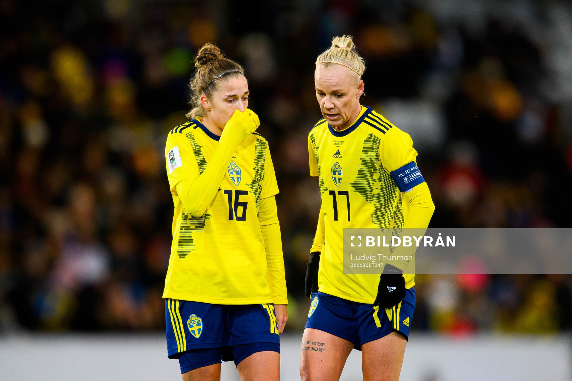 Filippa Angeldahl and Caroline Seger of Sweden