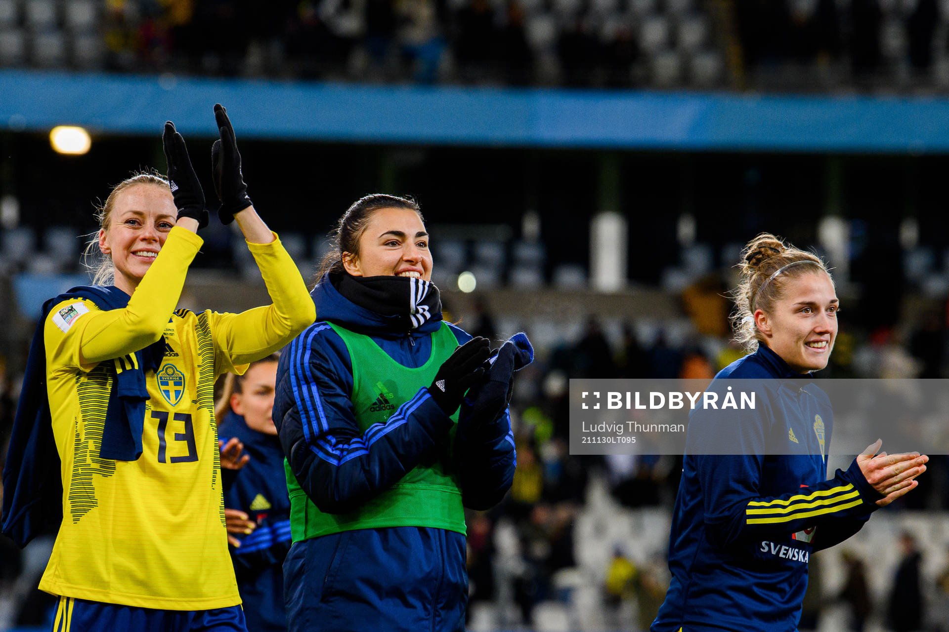 Amanda Ilestedt,  goalkeeper Zecira Musovic and Filippa