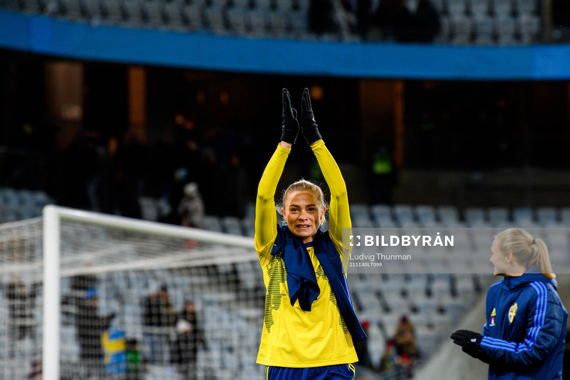 Fridolina Rolfö of Sweden celebrates