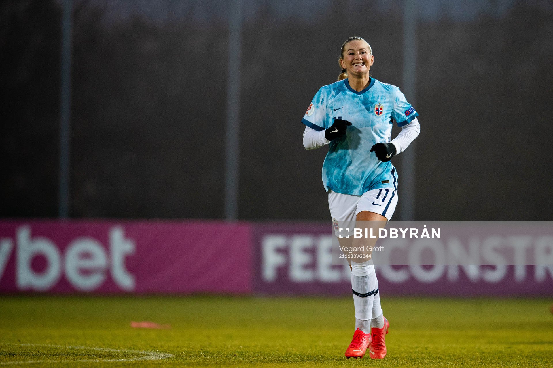 Lisa-Marie Karlseng Utland of Norway celebrates scoring 0-3