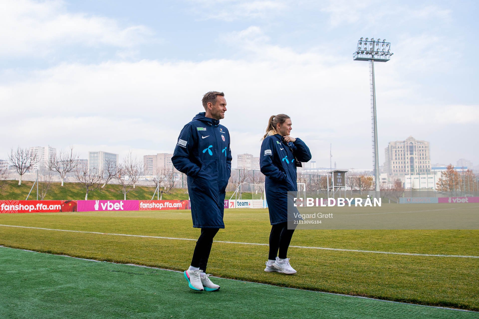 Martin Sjögren, head coach of Norway, and Ingvild Isaksen,