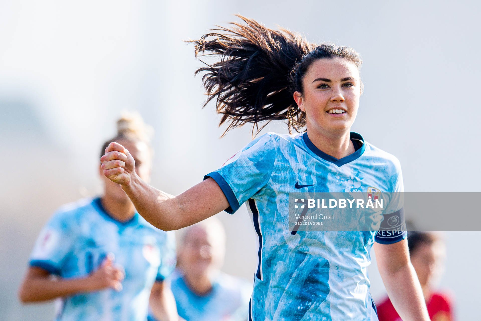 Ingrid Syrstad Engen of Norway celebrates