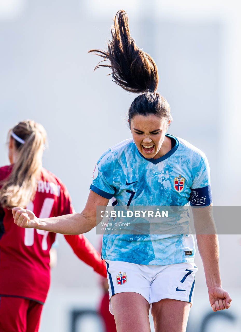 Ingrid Syrstad Engen of Norway celebrates