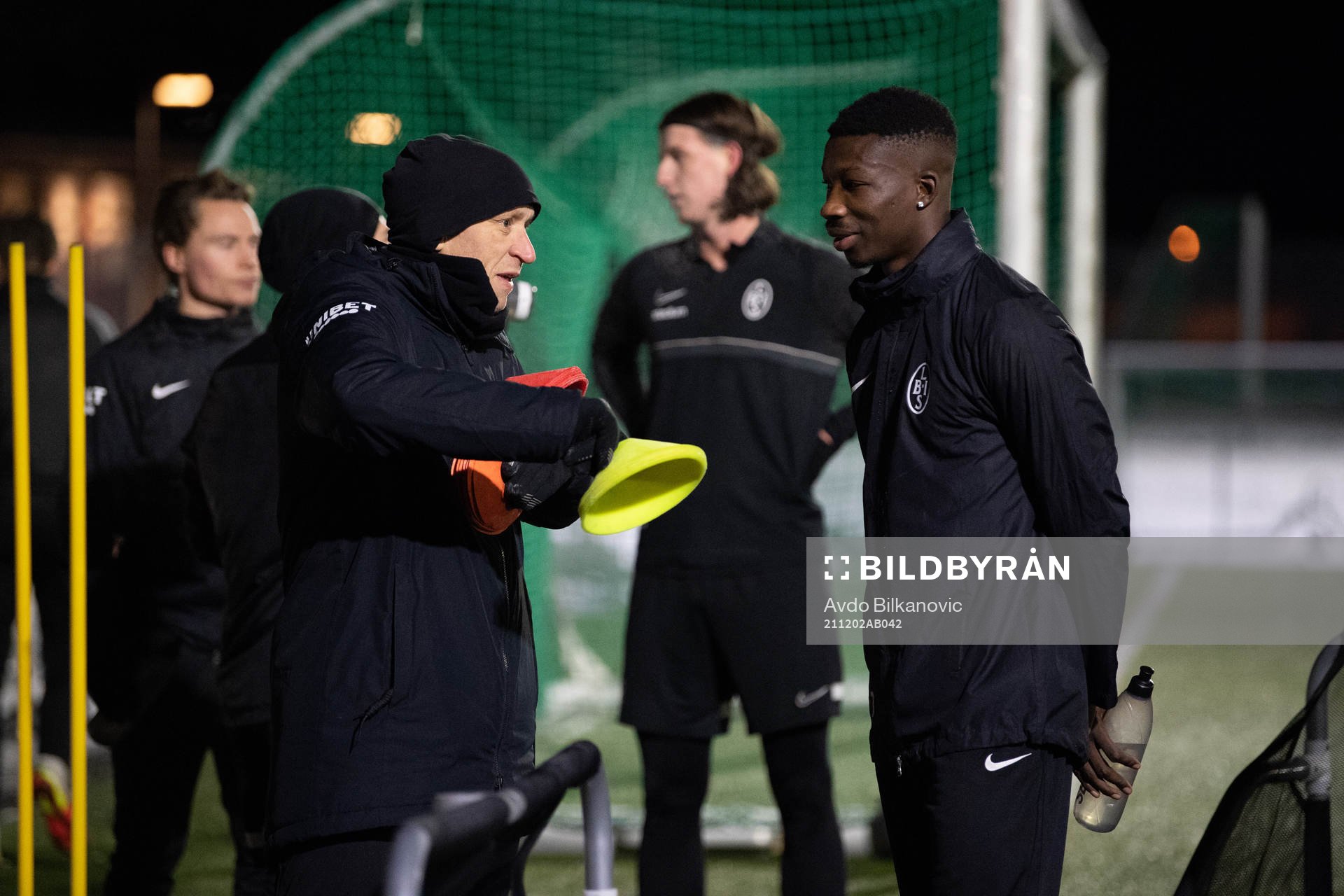 Landskronas tränare Billy Magnusson och Ousmane Diawara