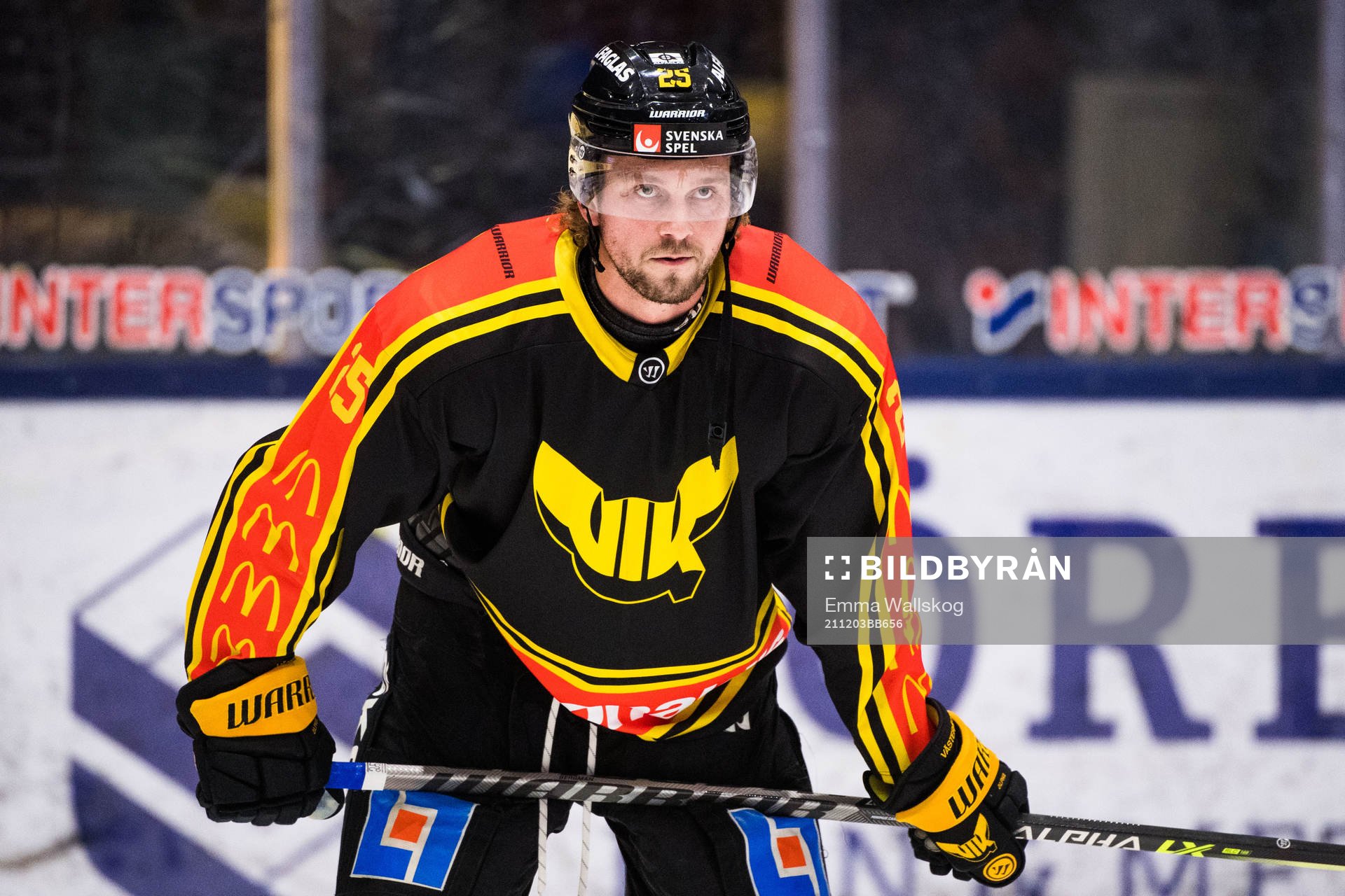 Västerås Marcus Bergman innan ishockeymatchen i