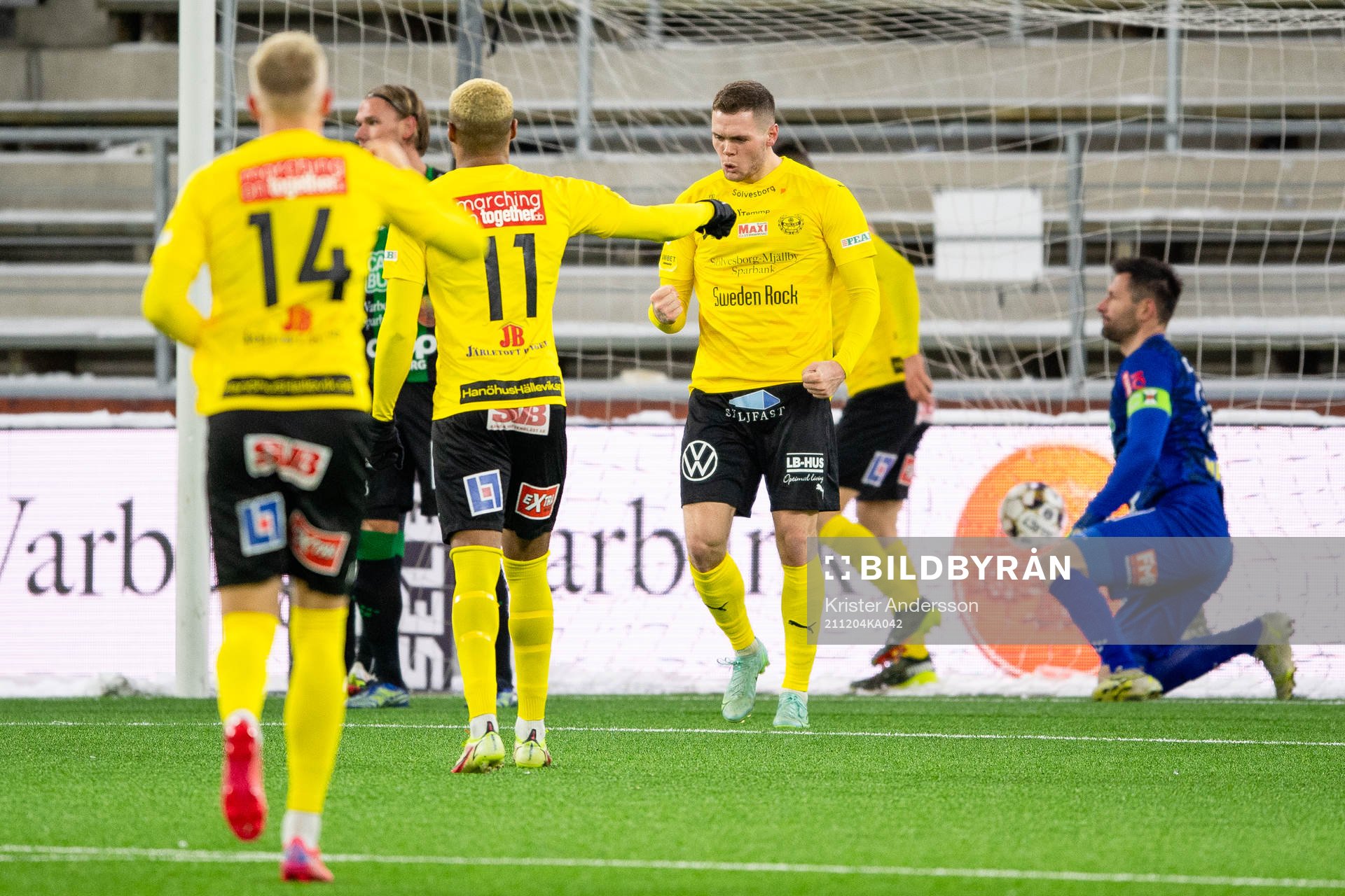 Mjällbys Jacob Bergström jublar