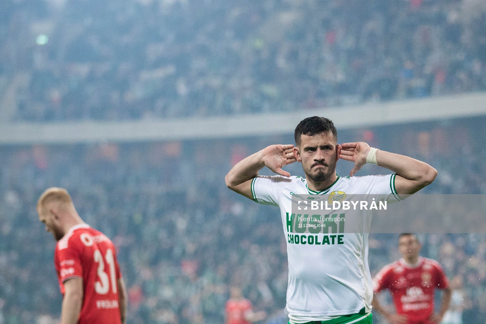 Hammarbys Astrit Selmani jublar
