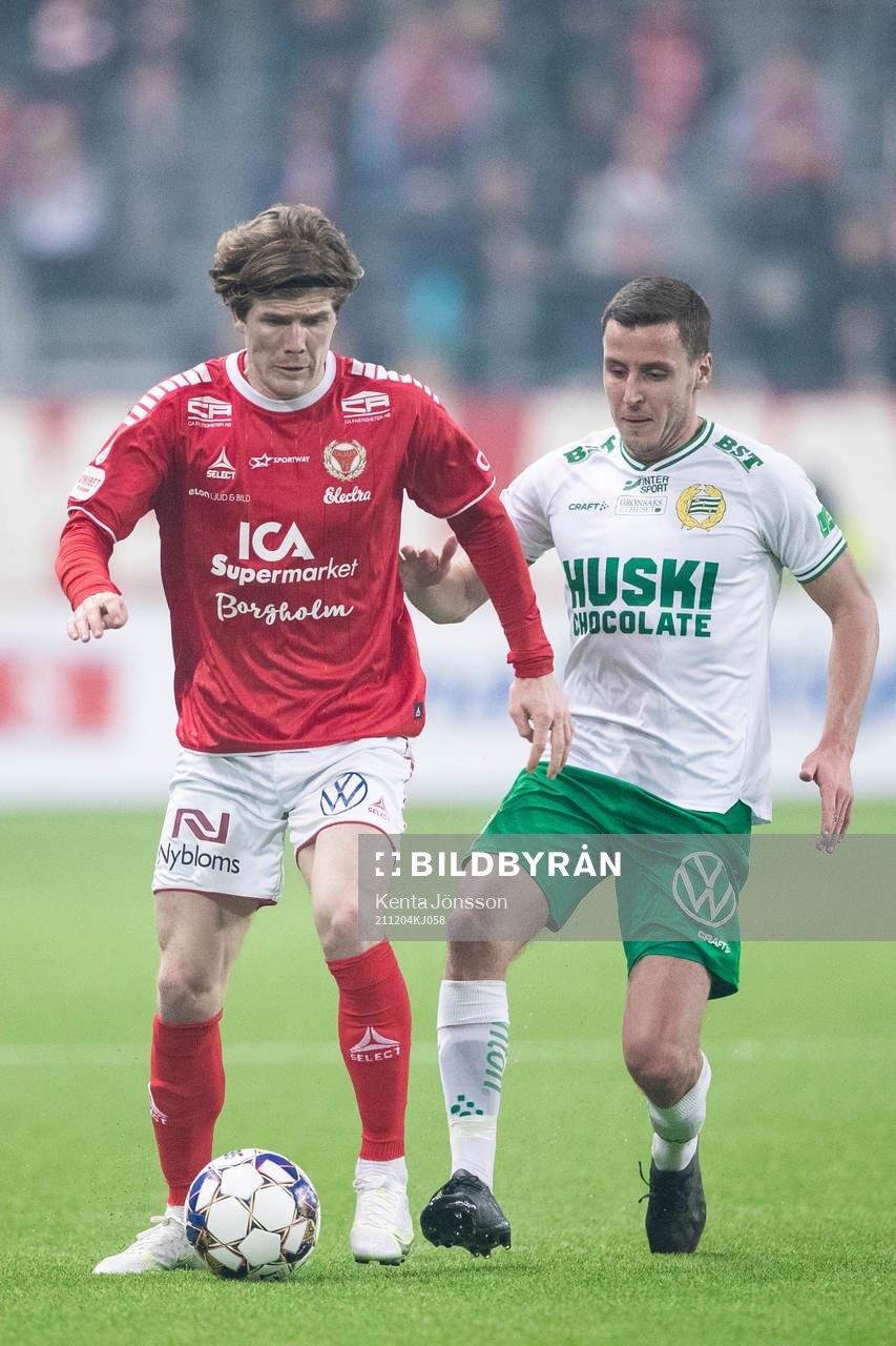 Kalmars Oliver Berg och Hammarbys Jeppe Andersen