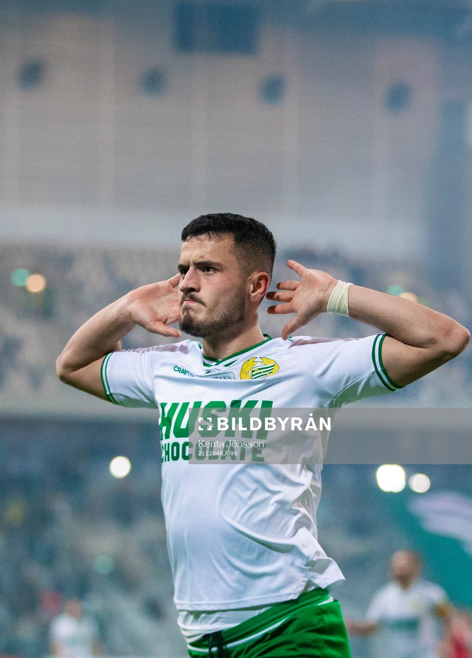 Hammarbys Astrit Selmani jublar