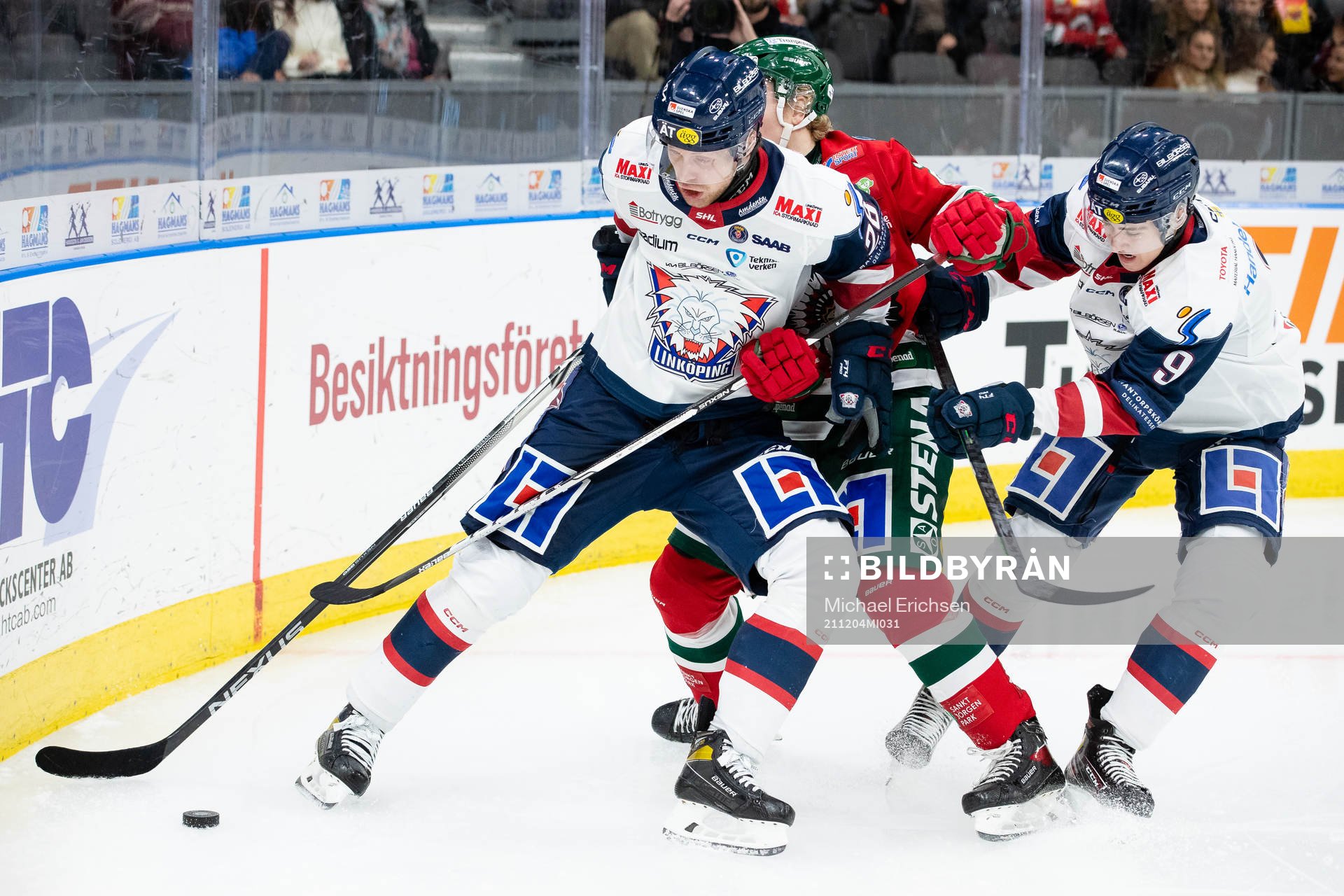 Linköpings John Nyberg och Daniel Ljungman mot  Frölundas