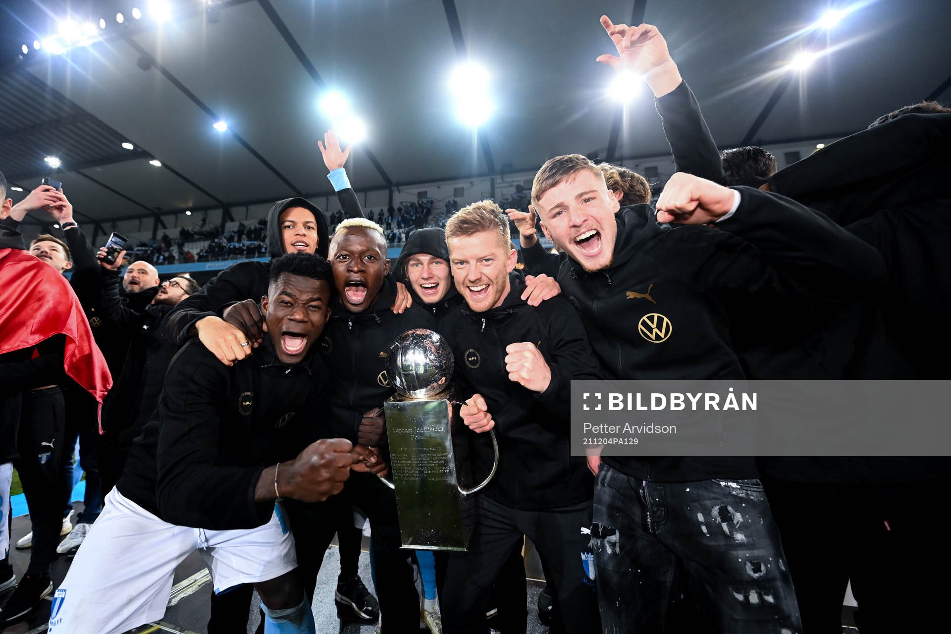 Malmö FFs Malik Abubakari , Bonke Innocent , Anders