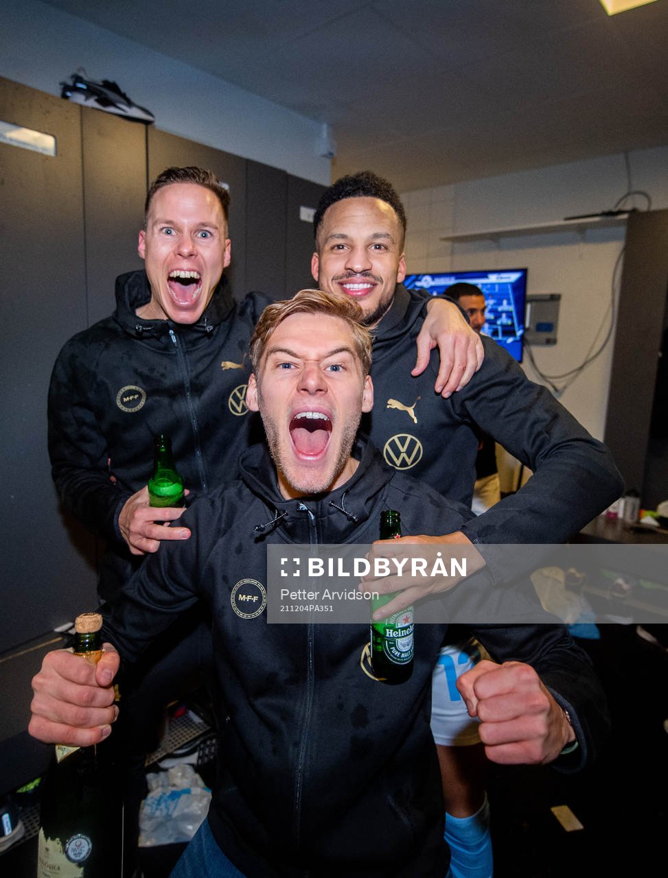 Malmö FFs Niklas Moisander, Felix Beijmo och Martin Olsson