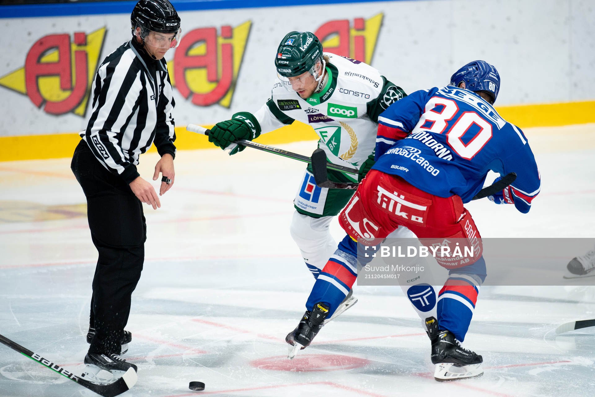 Färjestads Jacob de la Rose och Oskarshamns Tomas Zohorna