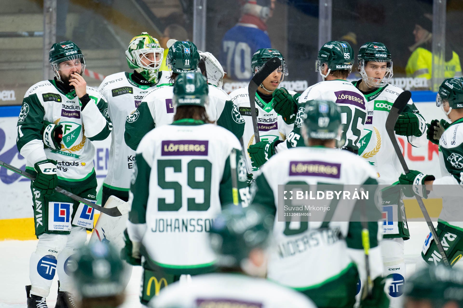 Färjestads spelare jublar