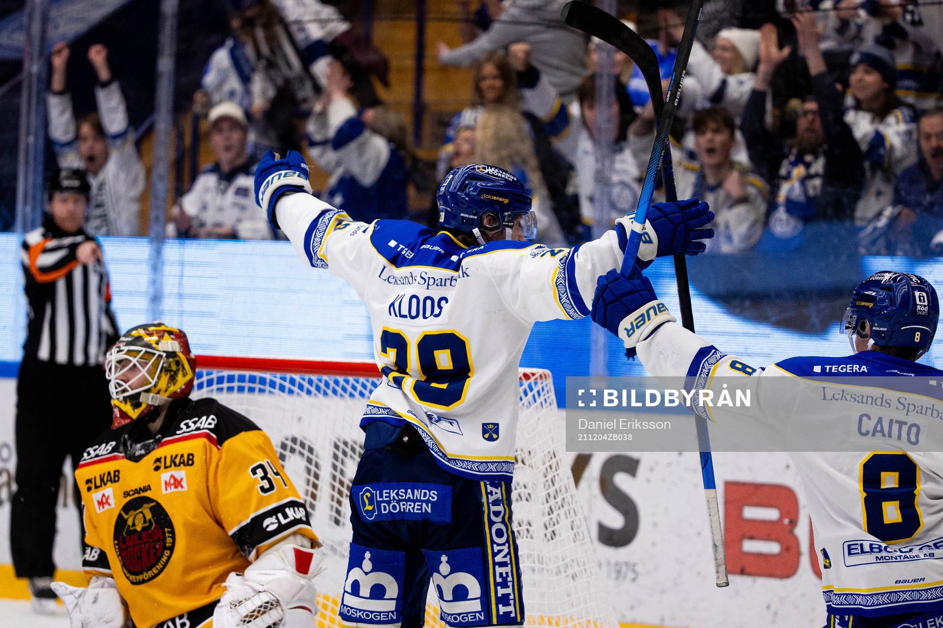Leksands Justin Glenn Kloos jublar