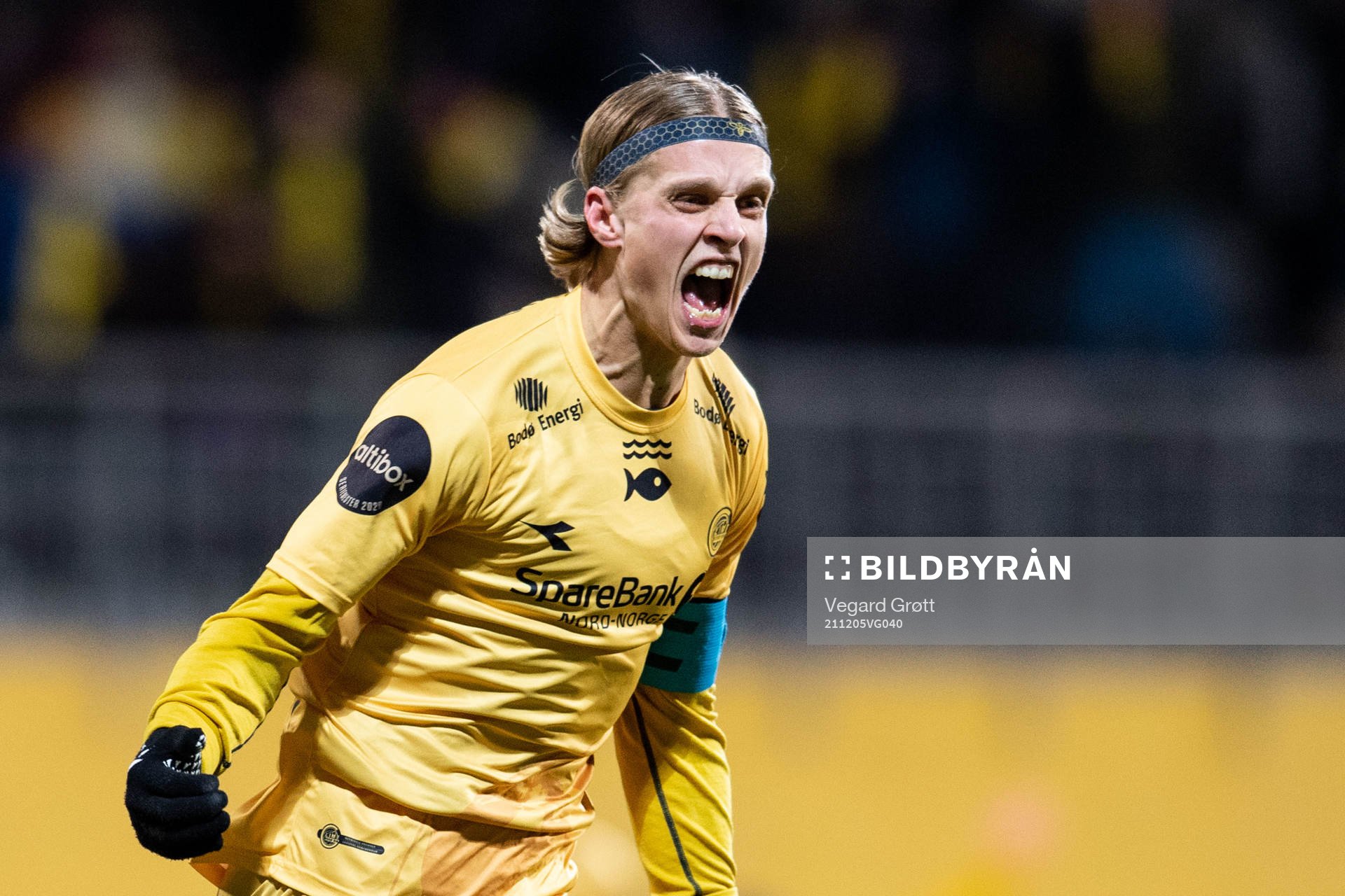 Ulrik Saltnes of Bodø/Glimt celebrates scoring 2-0