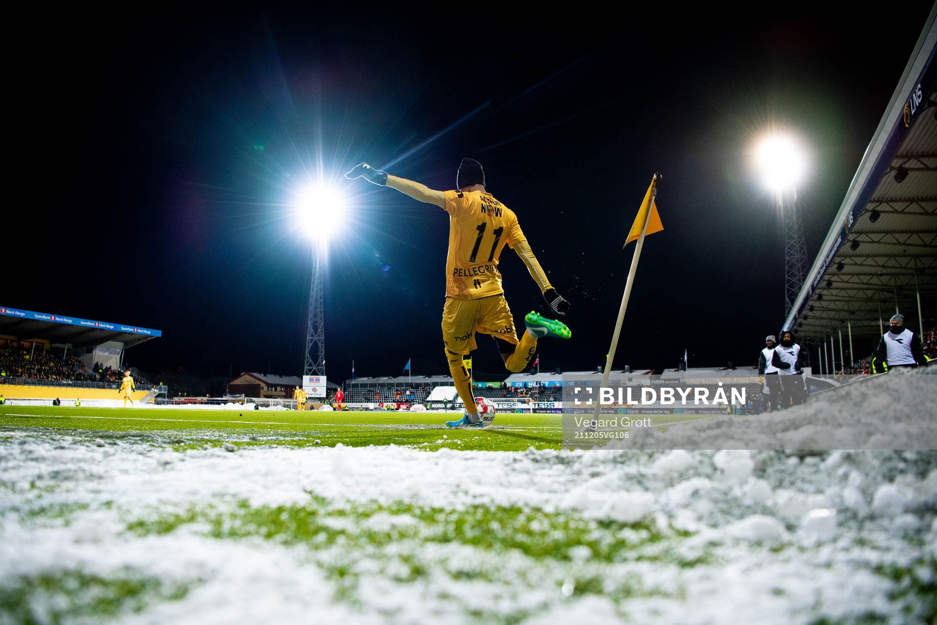 Amahl Pellegrino of Bodø/Glimt takes a corner kick