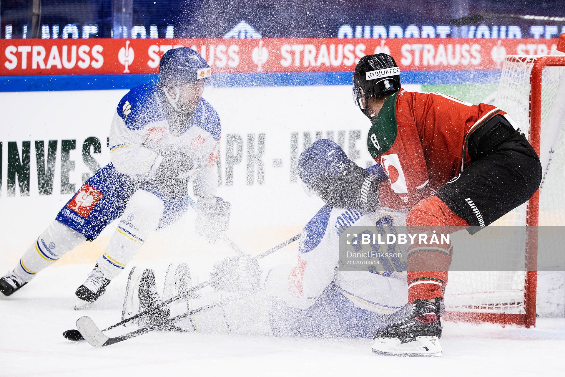 Oskar Lang and Jesper Kandergård of Leksand and Viktor