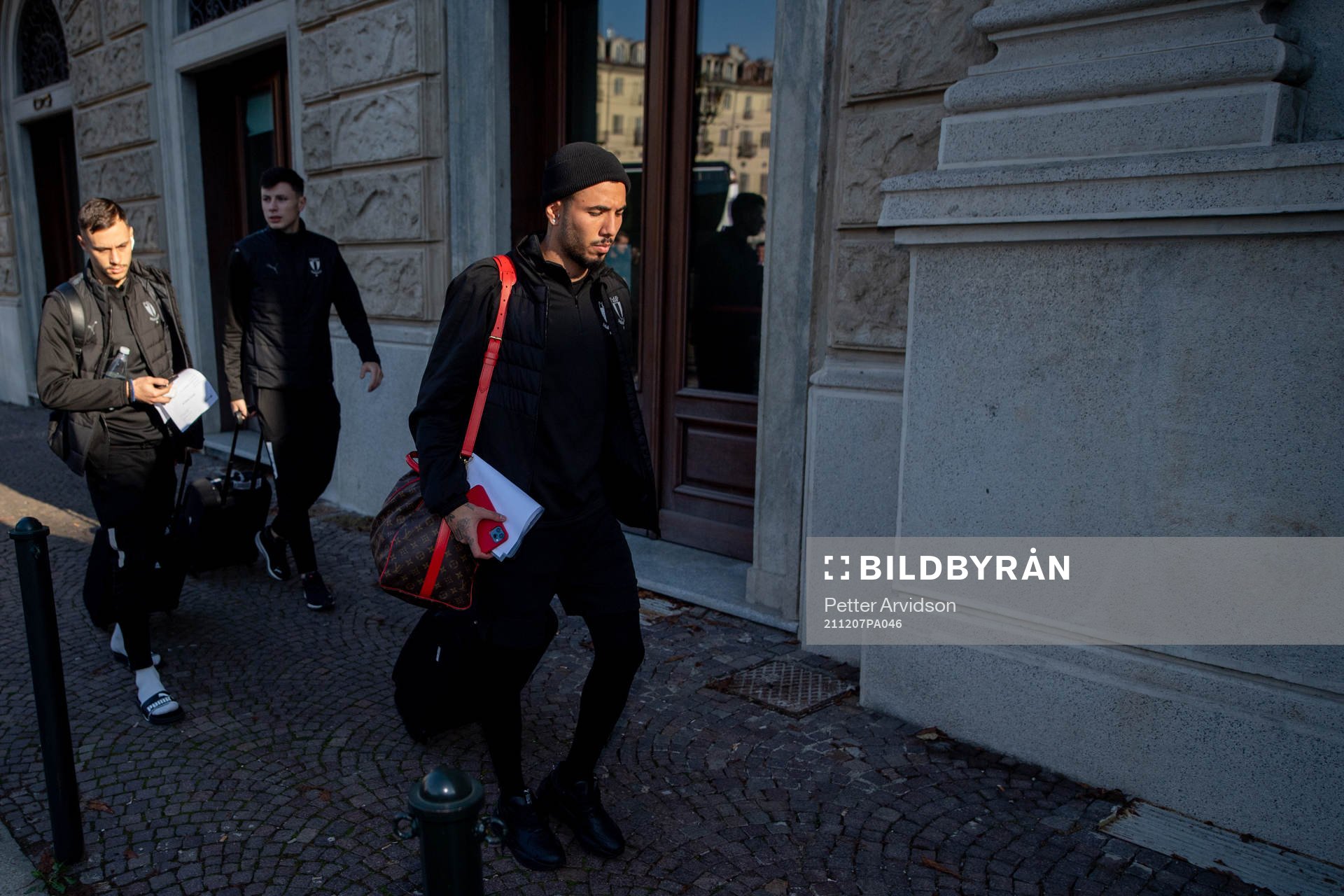 Sergio Pena arrives at the hotel