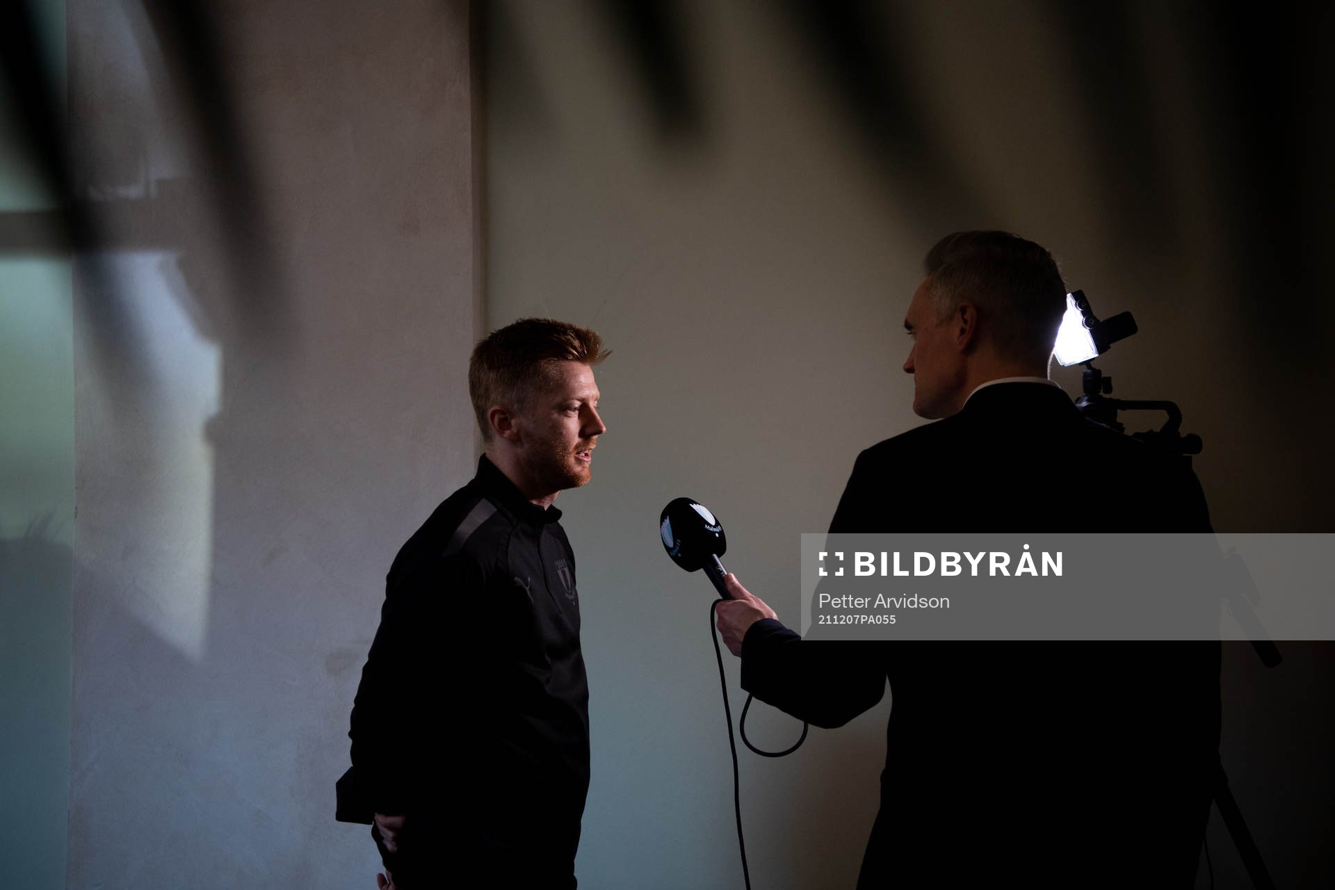 Anders Christiansen is interviewed at the team hotel