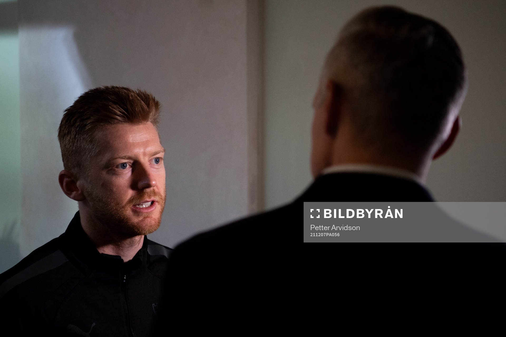 Anders Christiansen is interviewed at the team hotel