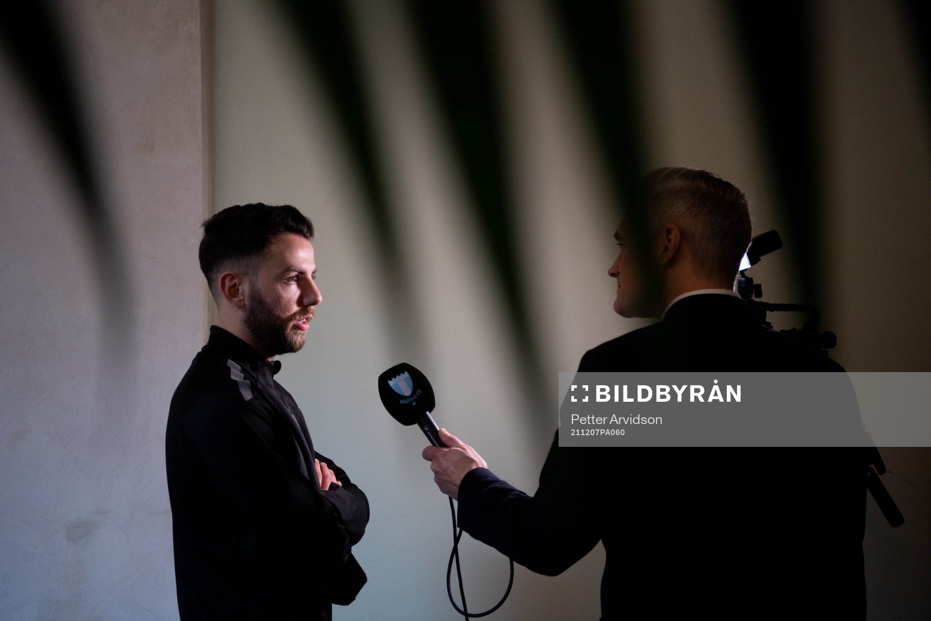 Erdal Rakip is interviewed at the team hotel