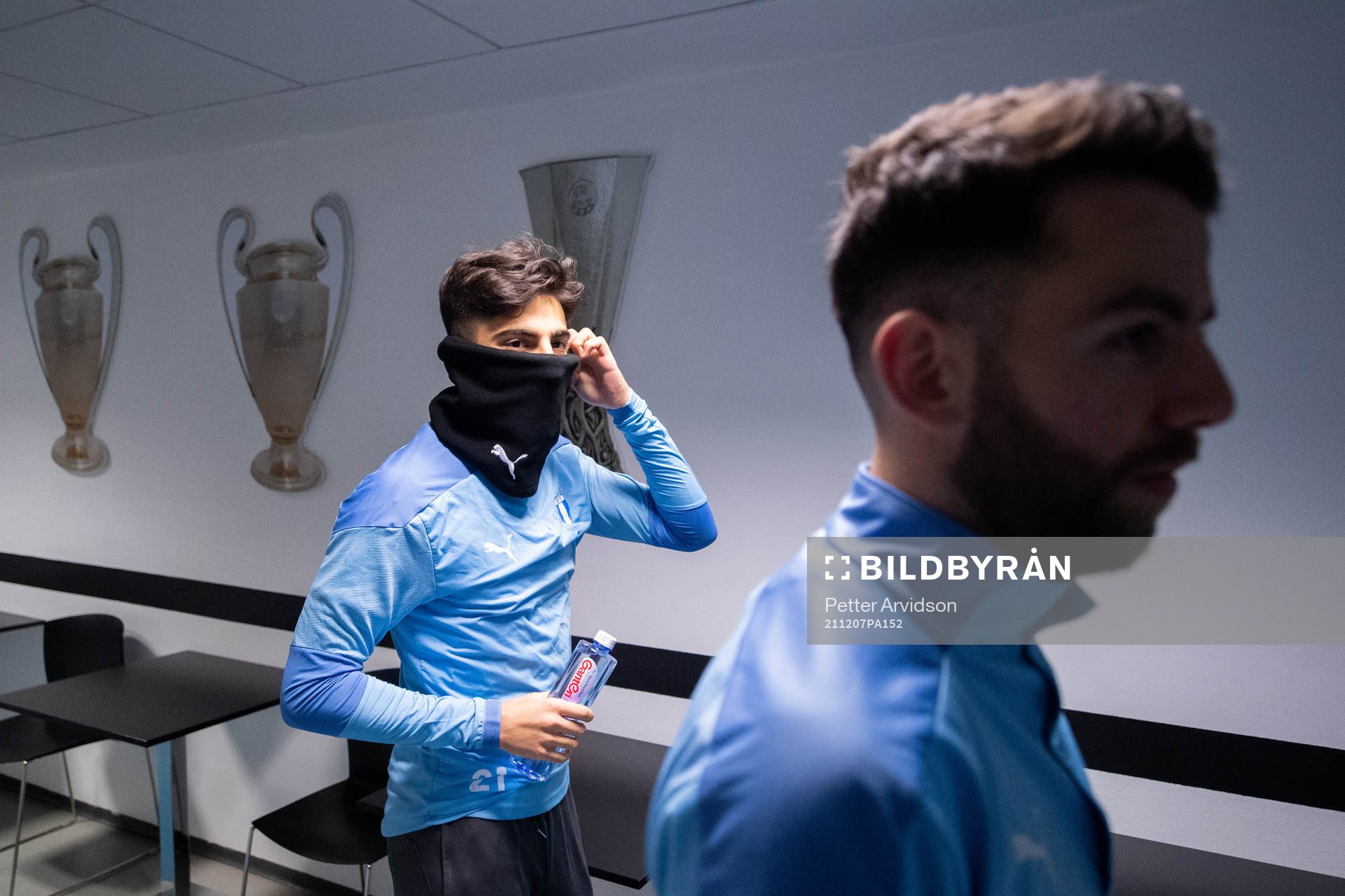 Peter Gwargis and Erdal Rakip in the dressing room