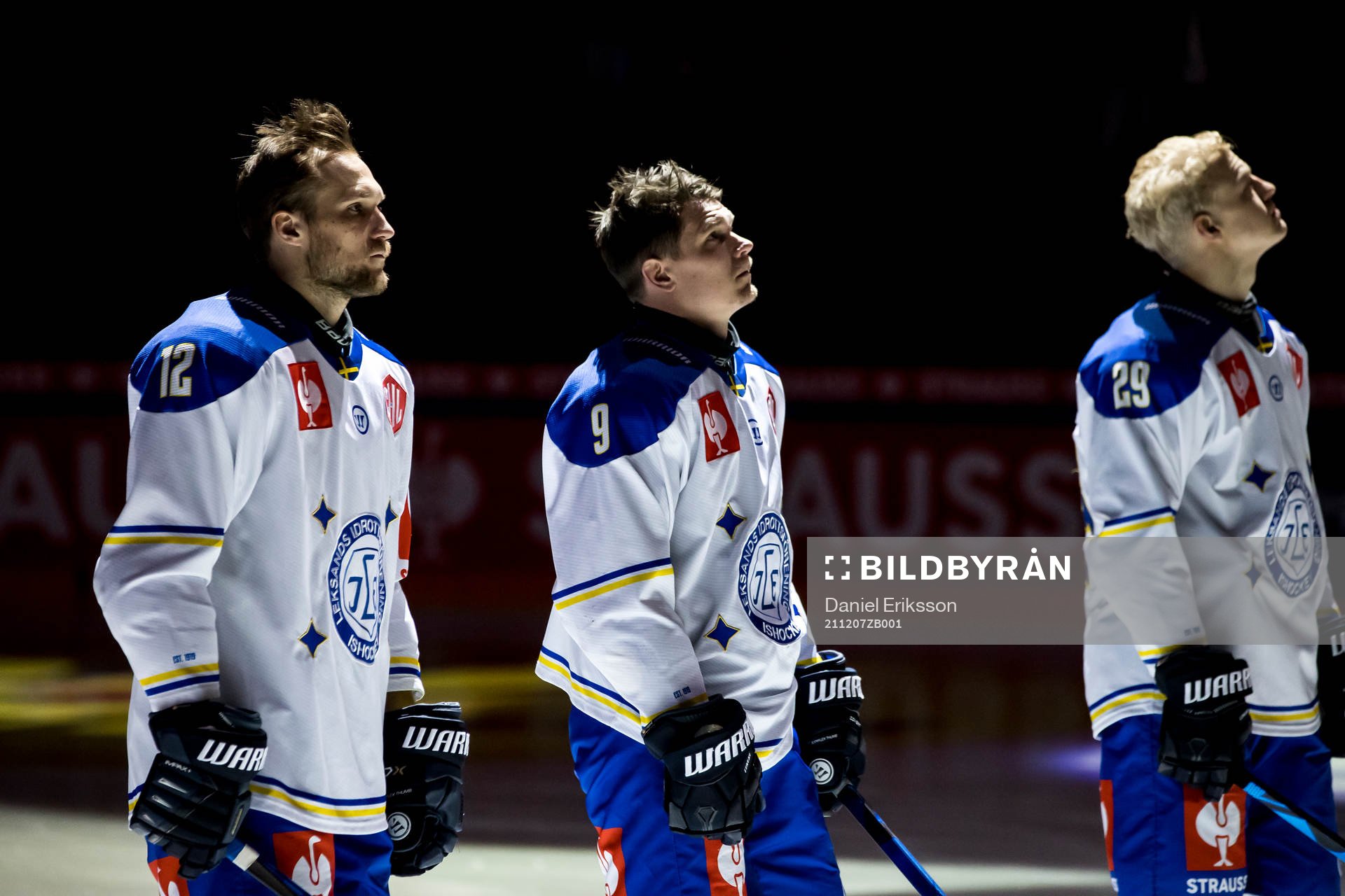 Fredrik Forsberg  of Leksand and Patrik Zackrisson and Emil