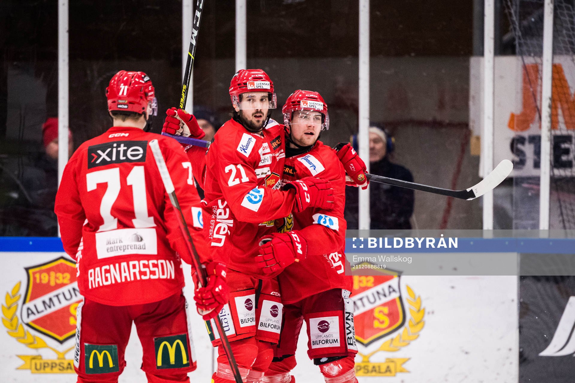Almtunas Jakob Ragnarsson, Johan Eriksson och Hampus