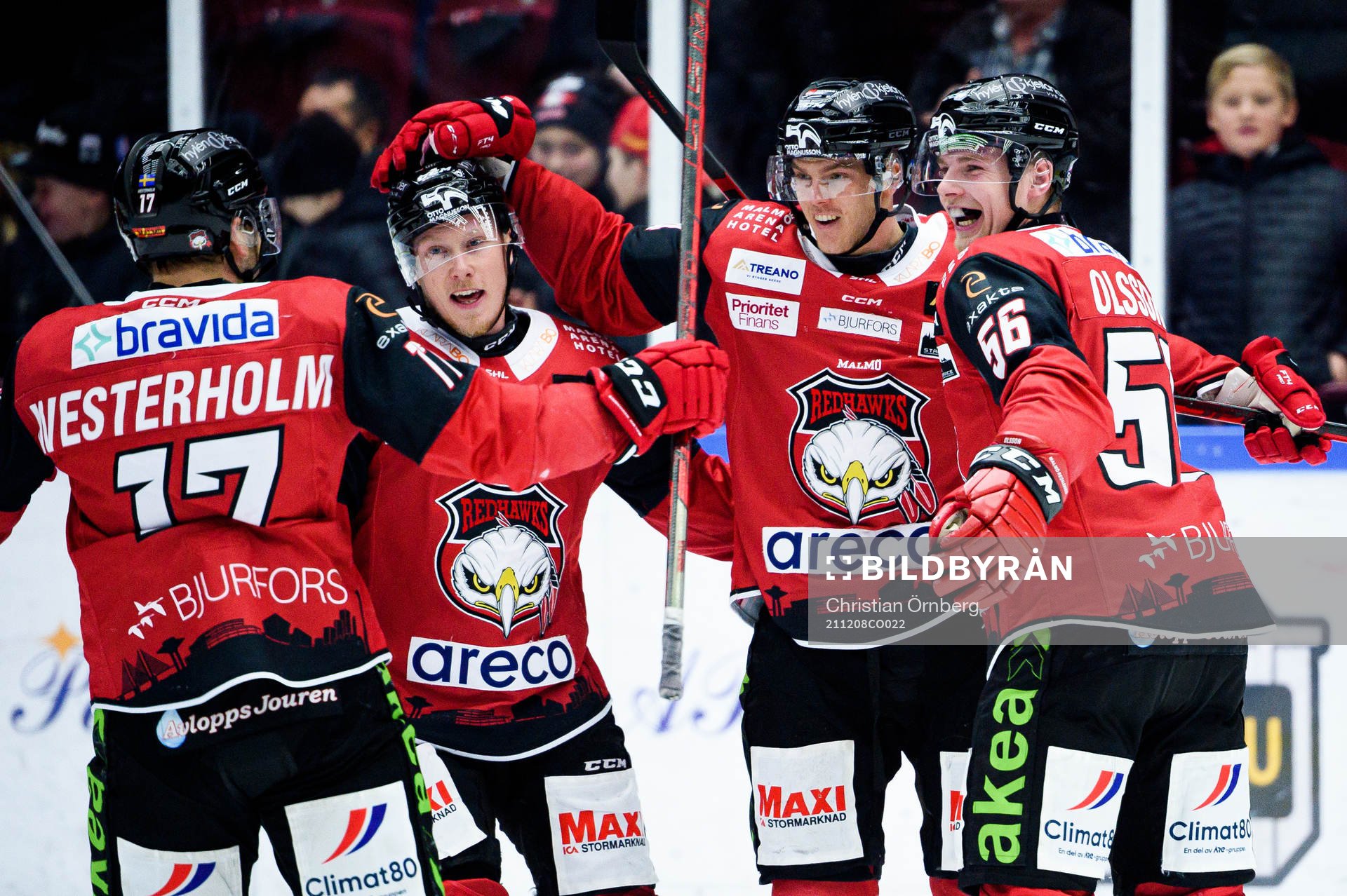 Malmö Redhawks Carl-Johan Lerby , Kalle Östman Pathrik