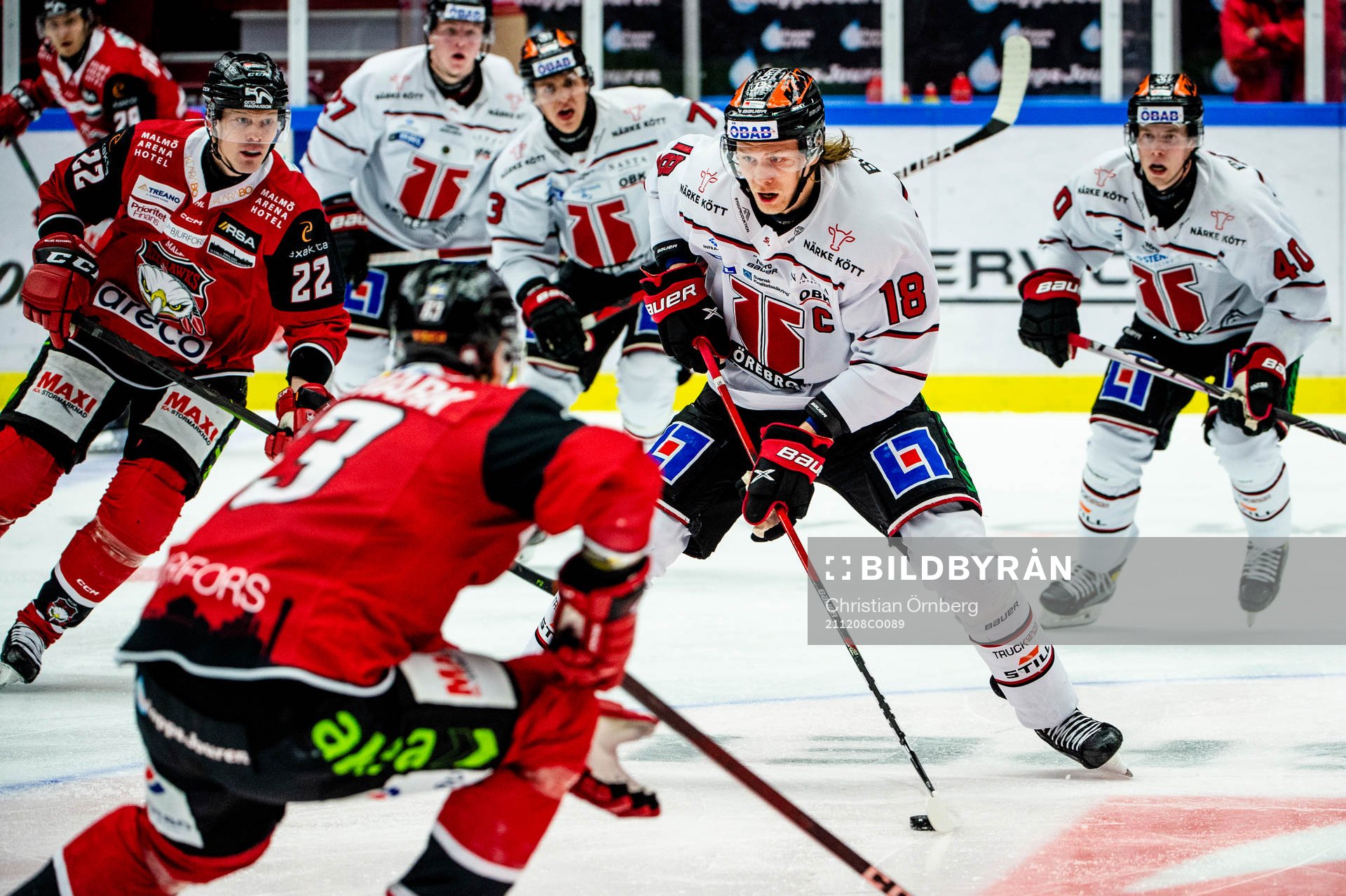Örebros Rodrigo Abols mot Malmö Redhawks Fredrik