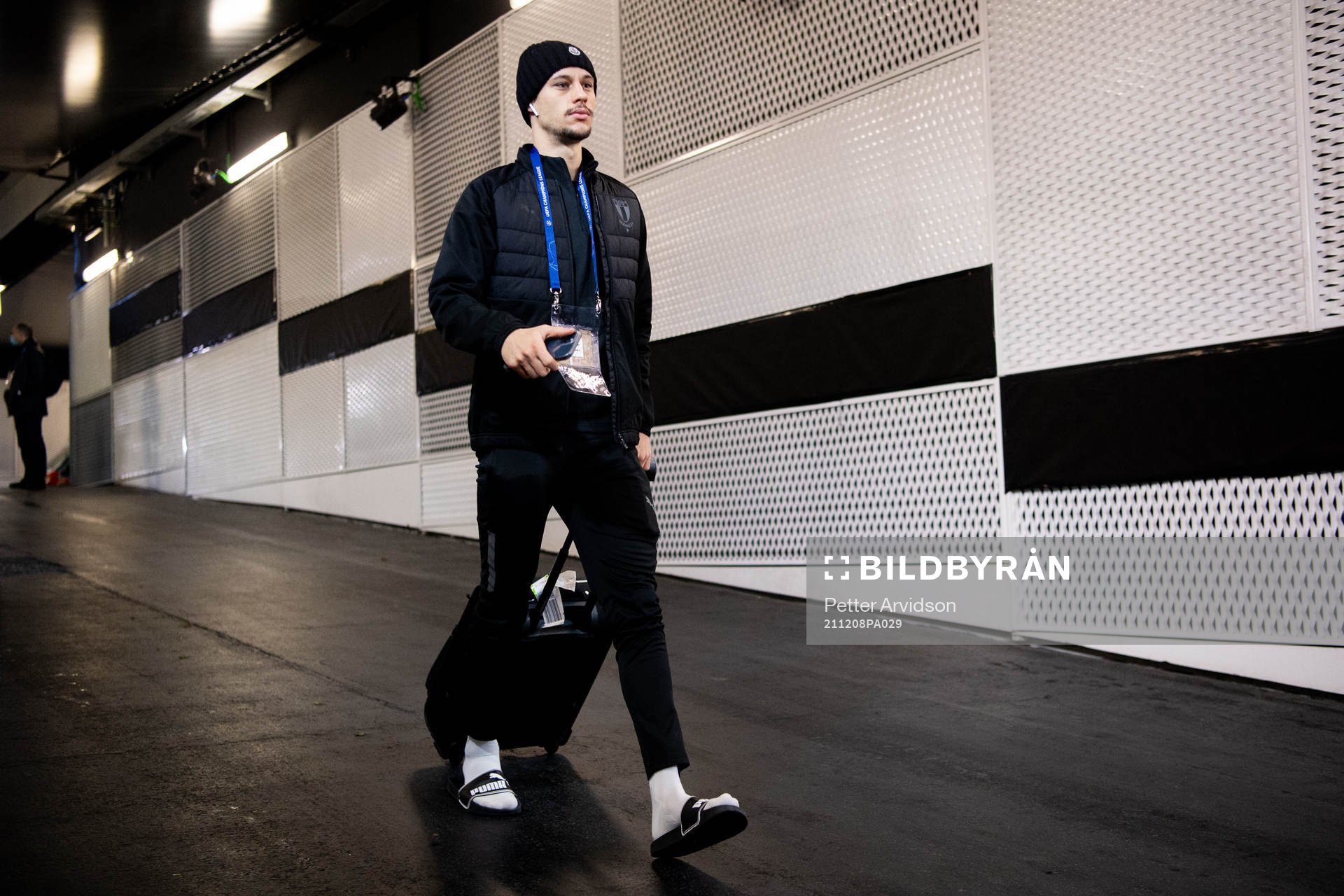 Veljko Birmancevic of Malmö FF arrive at the arena