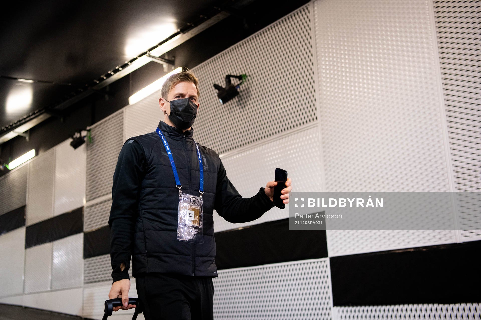 Goalkeeper Johan Dahlin of Malmö FF arrive at the arena