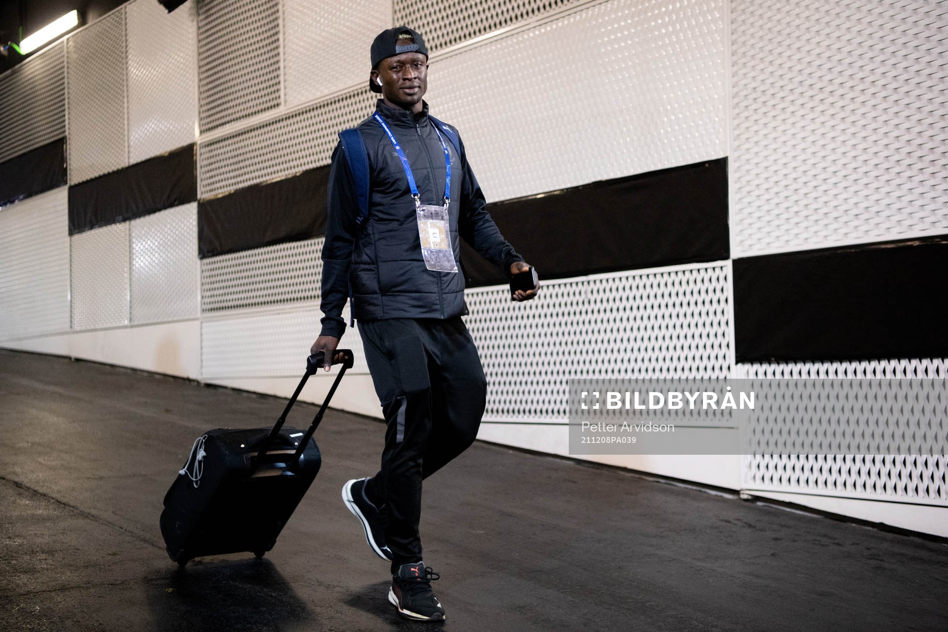 Bonke Innocent of Malmö FF arrive at the arena
