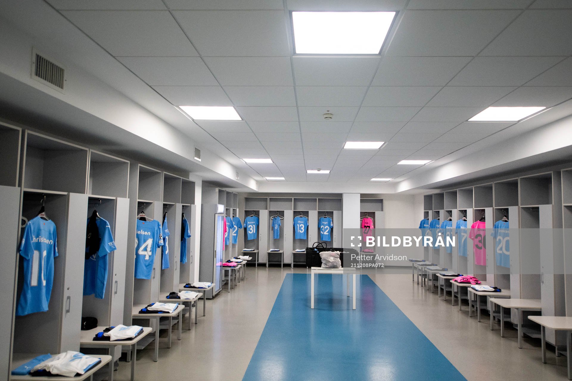 The dressing room of Malmö FF