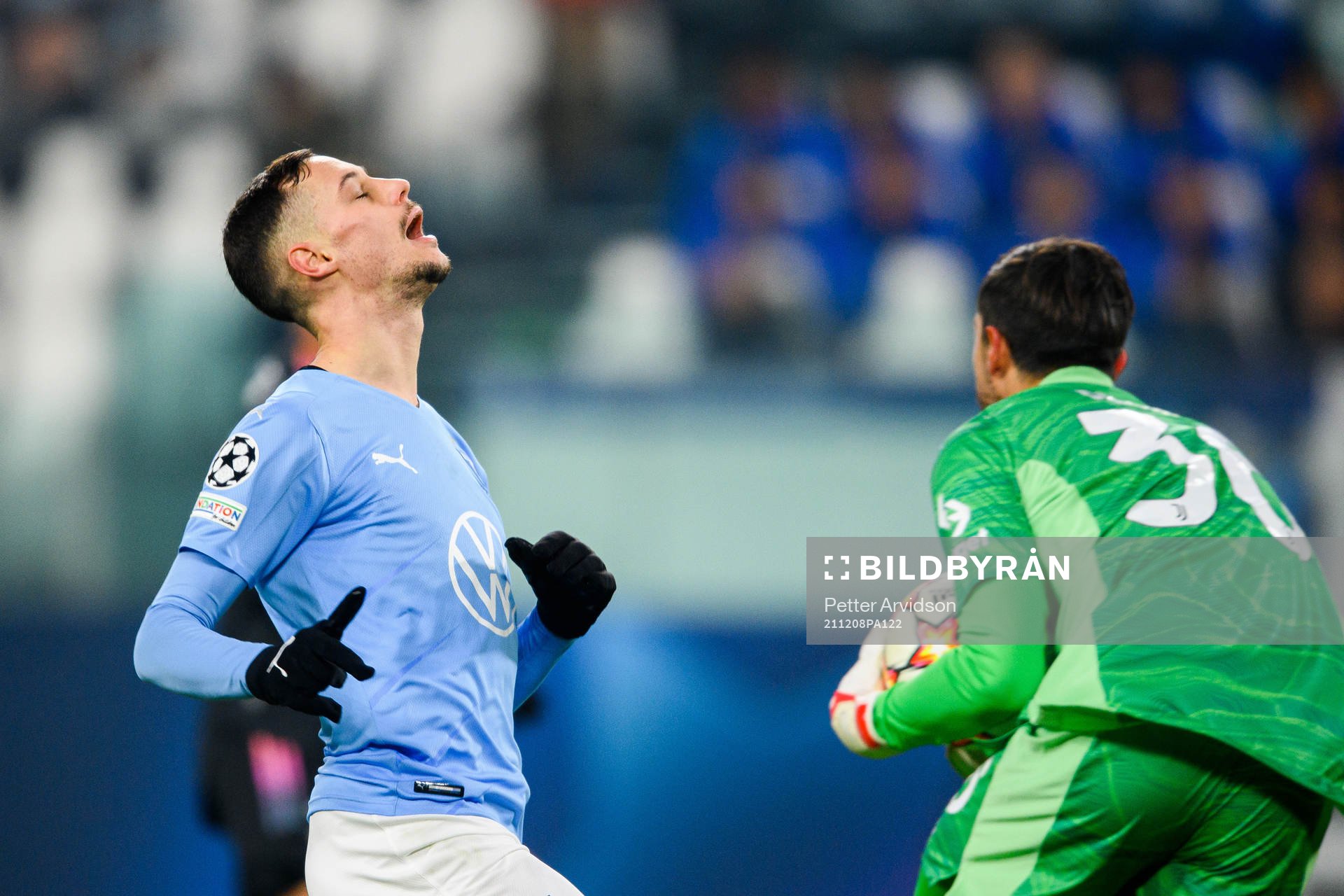 Veljko Birmancevic of Malmö FF looks dejected