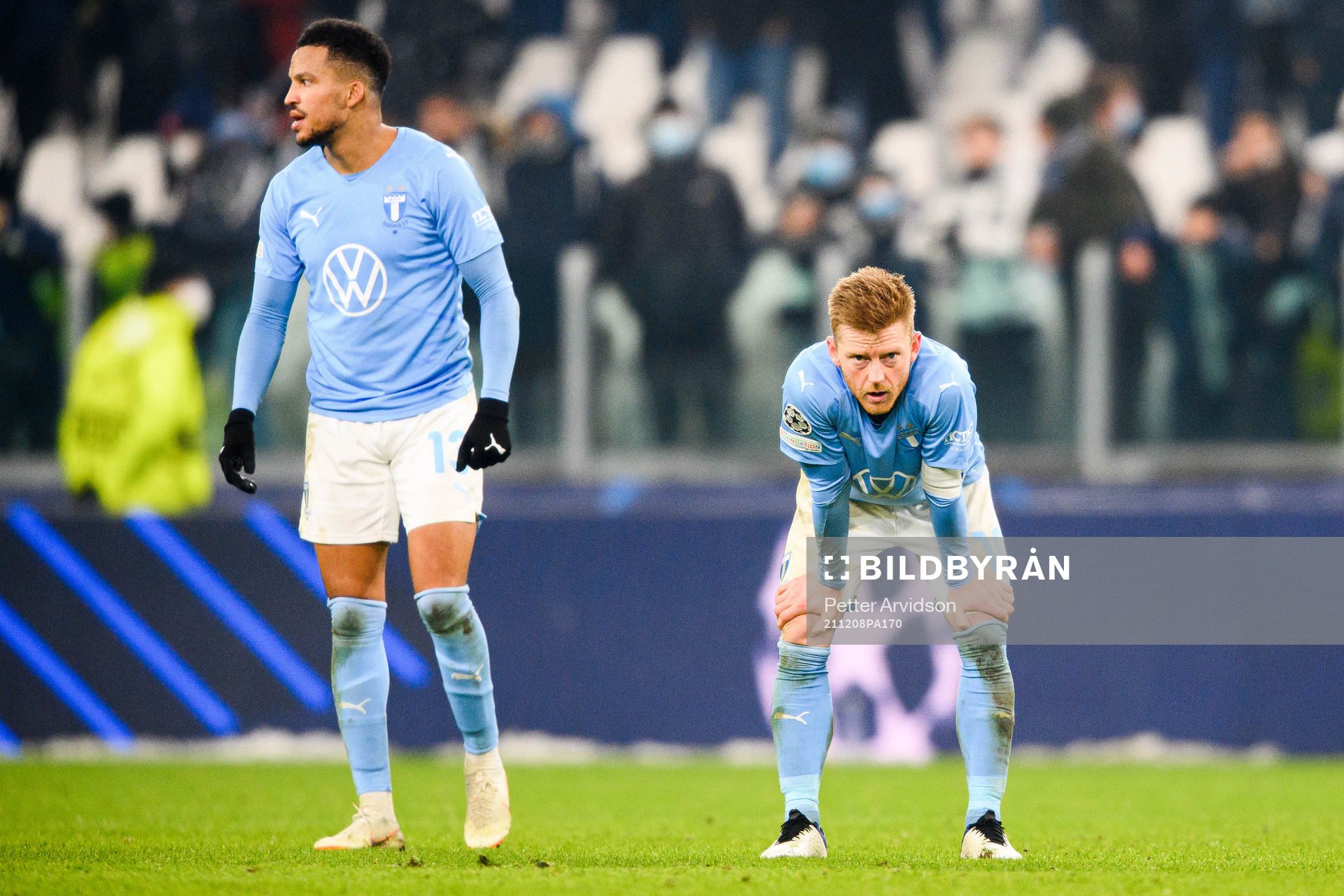 Martin Olsson and Anders Christiansen of Malmö FF look