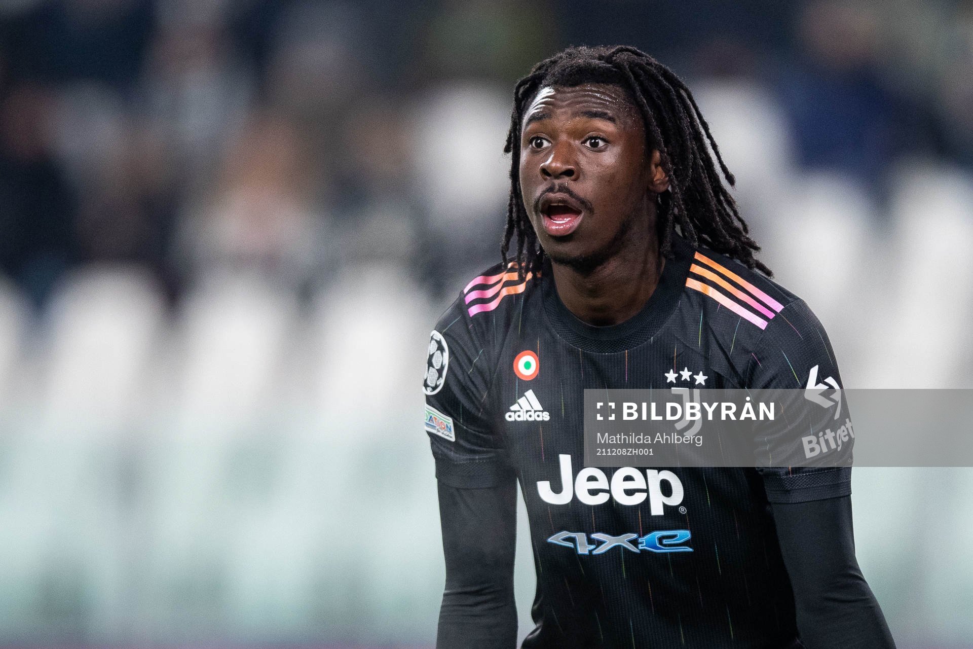 Moise Kean of Juventus during the UEFA Champions League football match between Juventus and Malmö FF on December 8, 2021 in Turin.