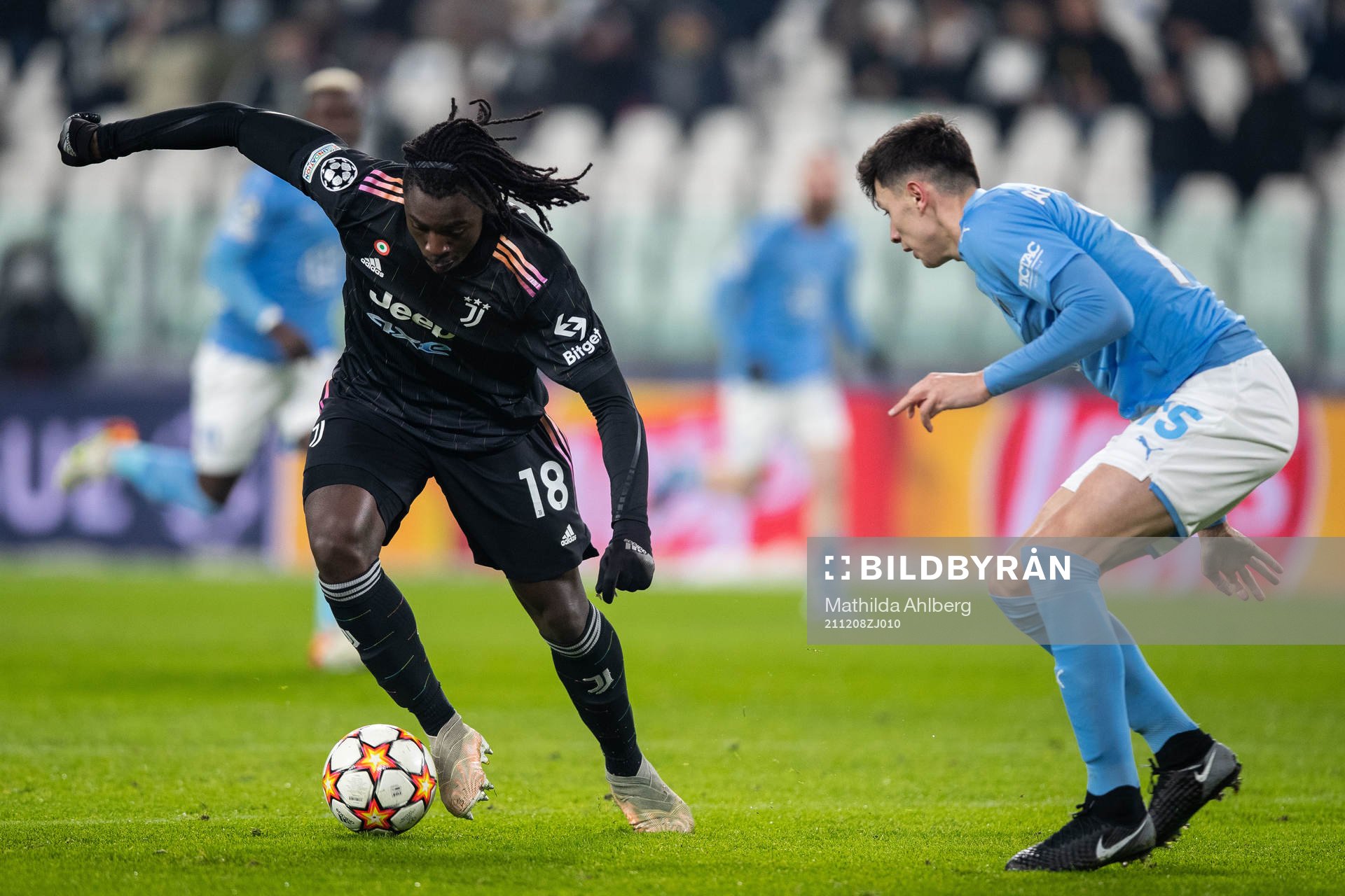 Moise Kean of Juventus and Anel Ahmedhodzic of Malmö FF
