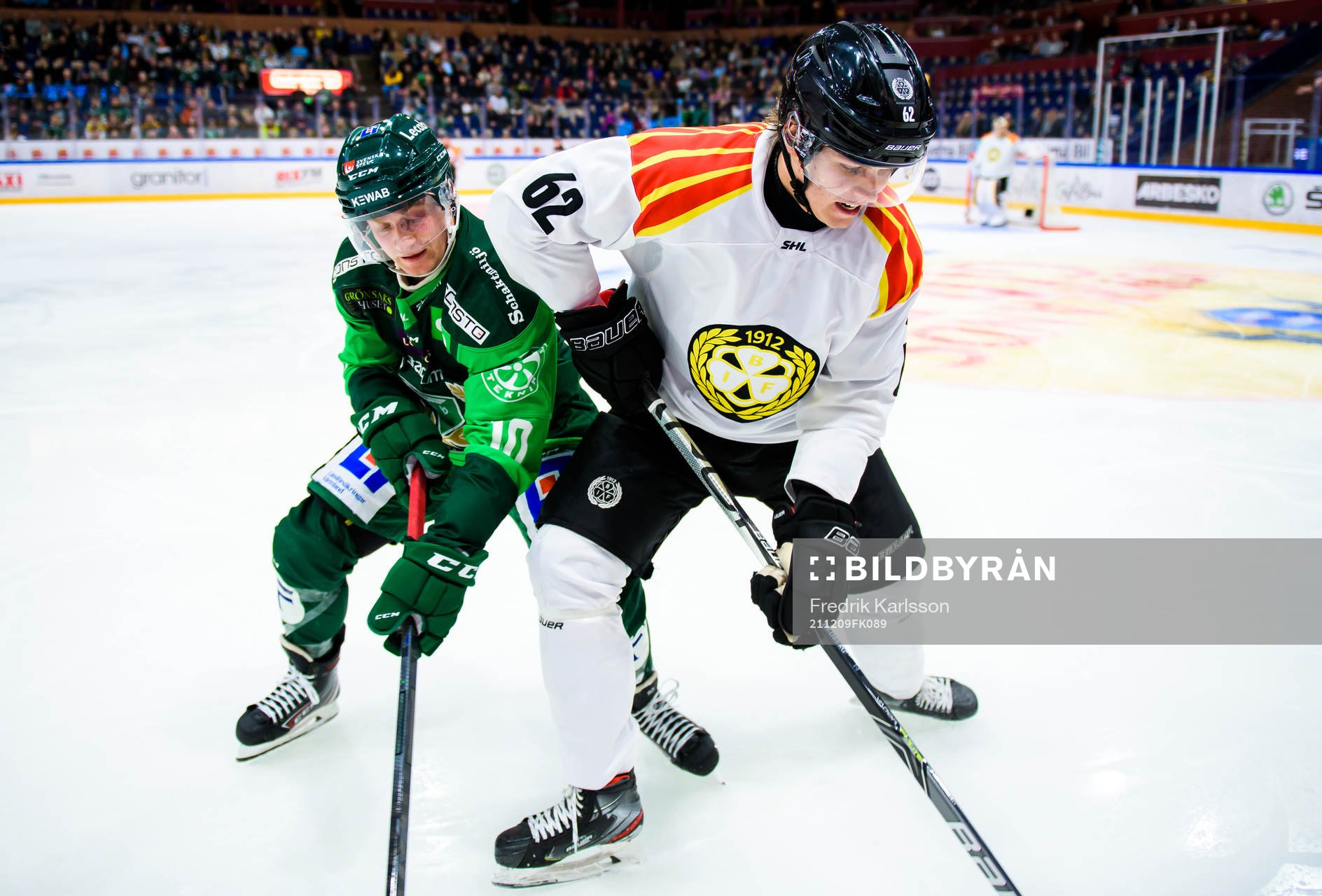 Färjestads Marcus Nilsson och Brynäs Tom Hedberg