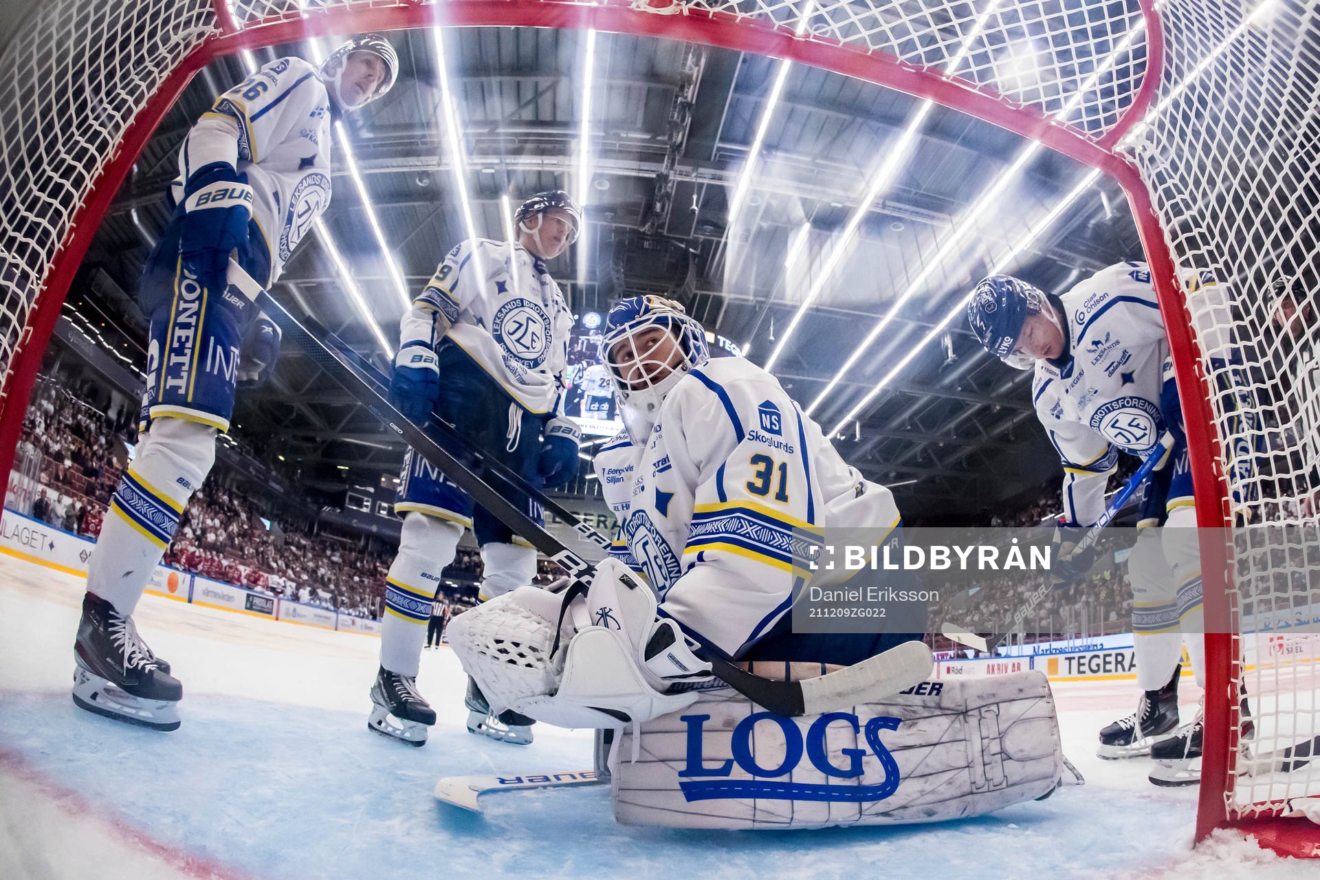 Leksands målvakt Kasimir Kaskisuo Patrik Norén och Emil