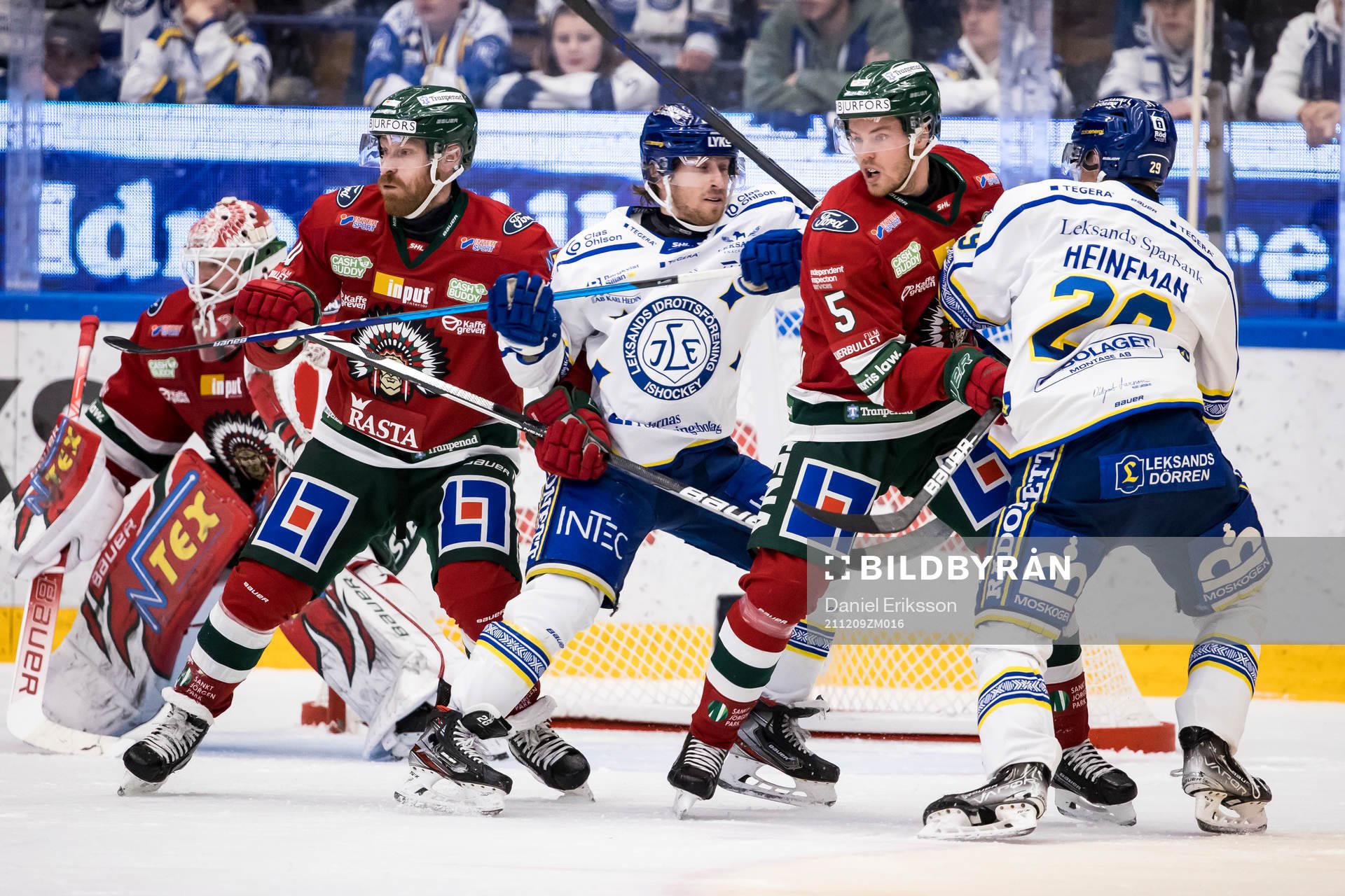Frölundas Jens Olsson och Leksands Justin Kloos och