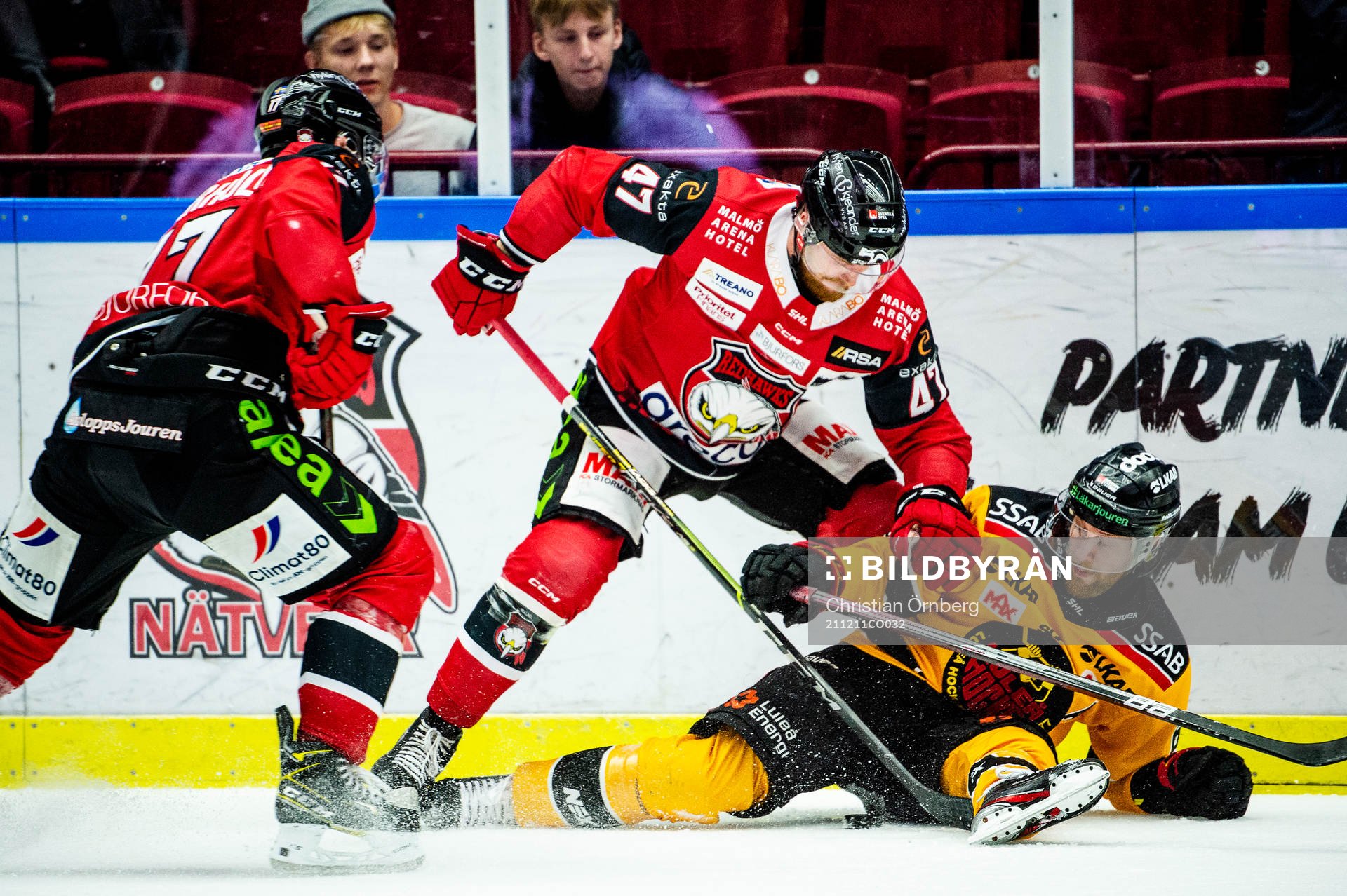 Luleås Linus Omark mot Malmö Redhawks Joakim Ryan