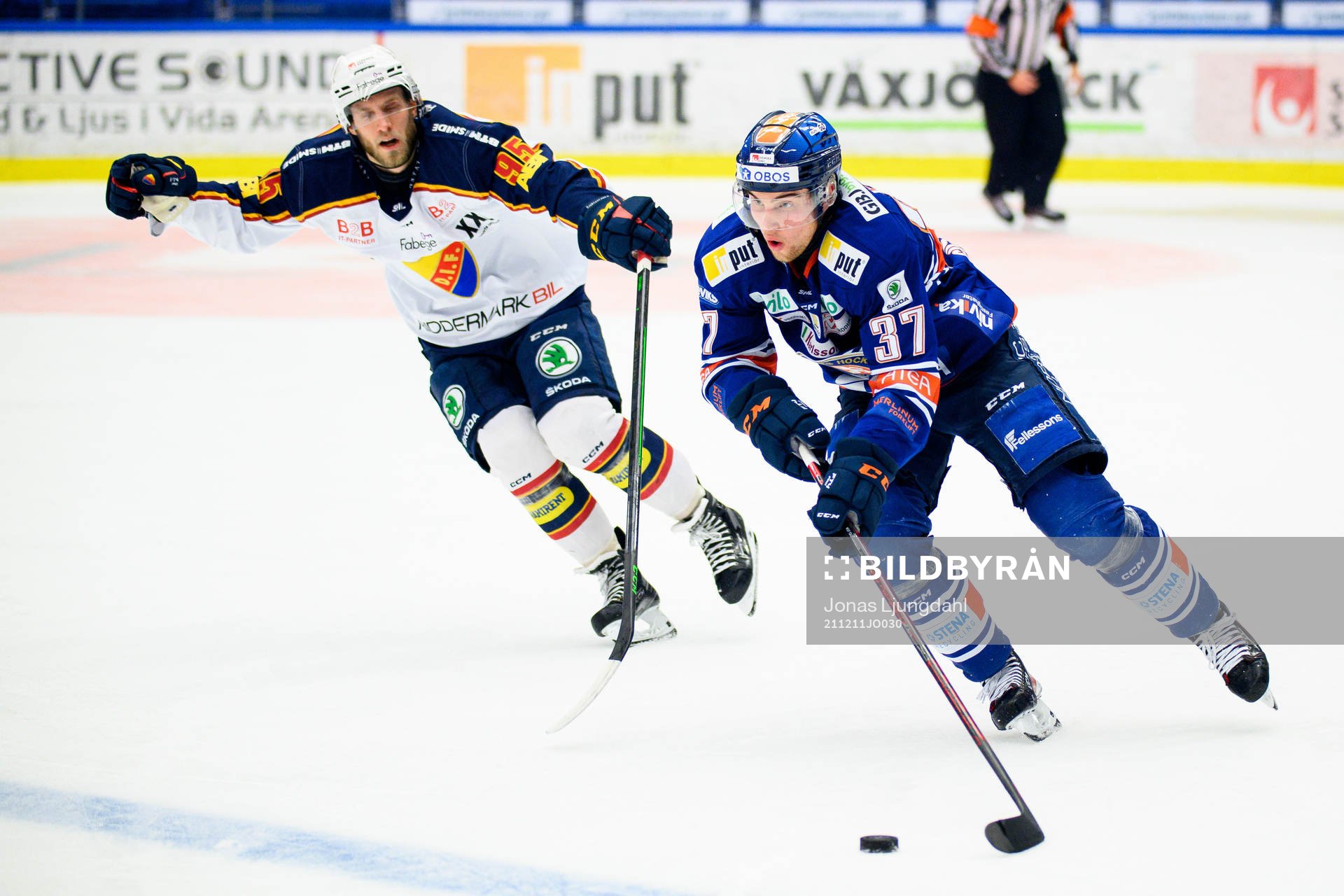 Djurgårdens Josef Ingman och Växjös Glenn Gustafsson