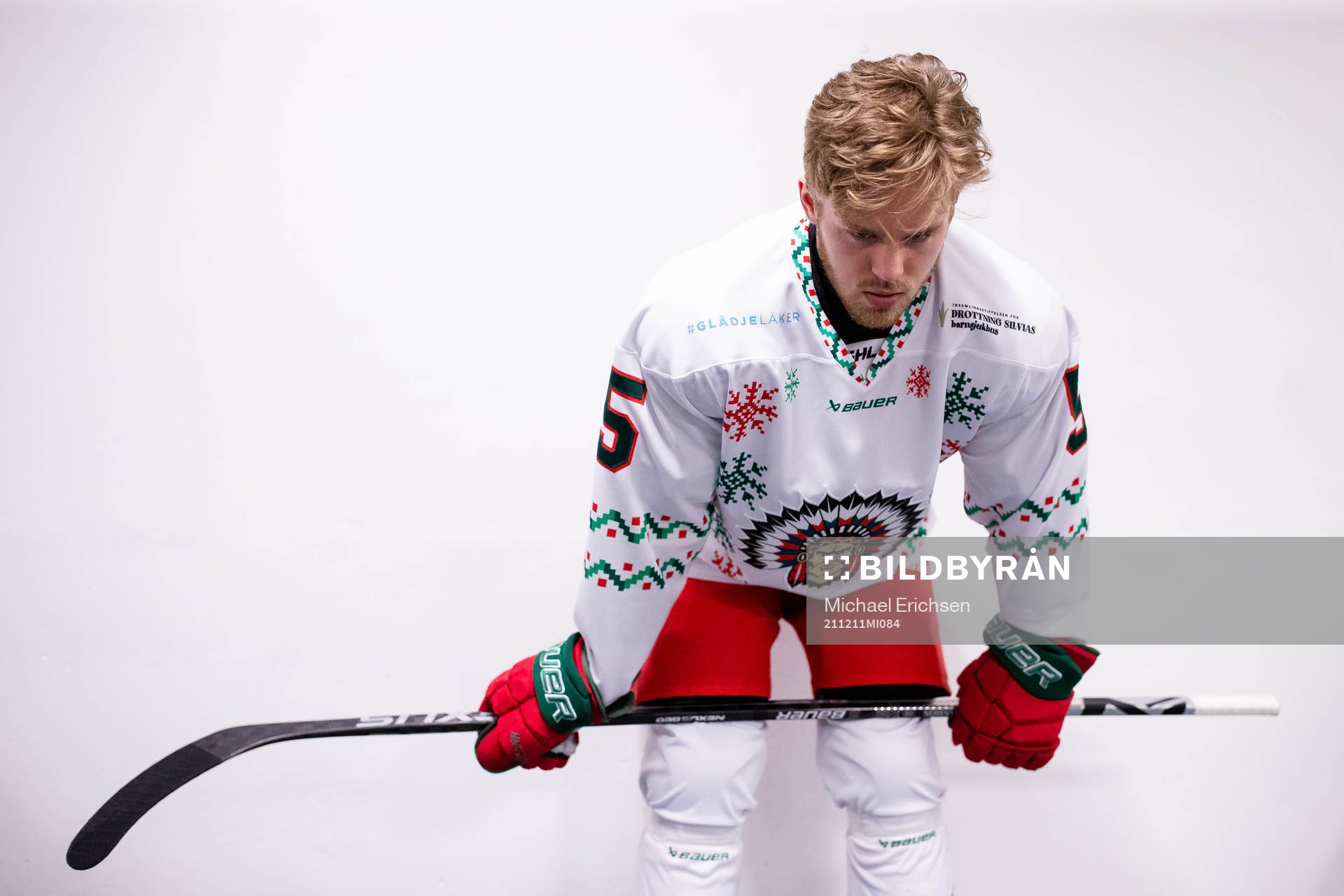 Frölundas Filip Johansson innan ishockeymatchen i SHL