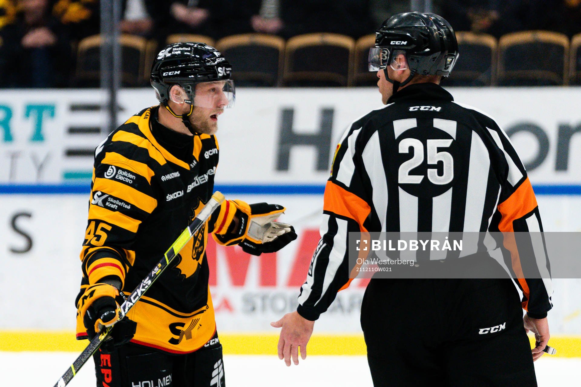 Domare Tobias Björk och Skellefteås Oscar Möller