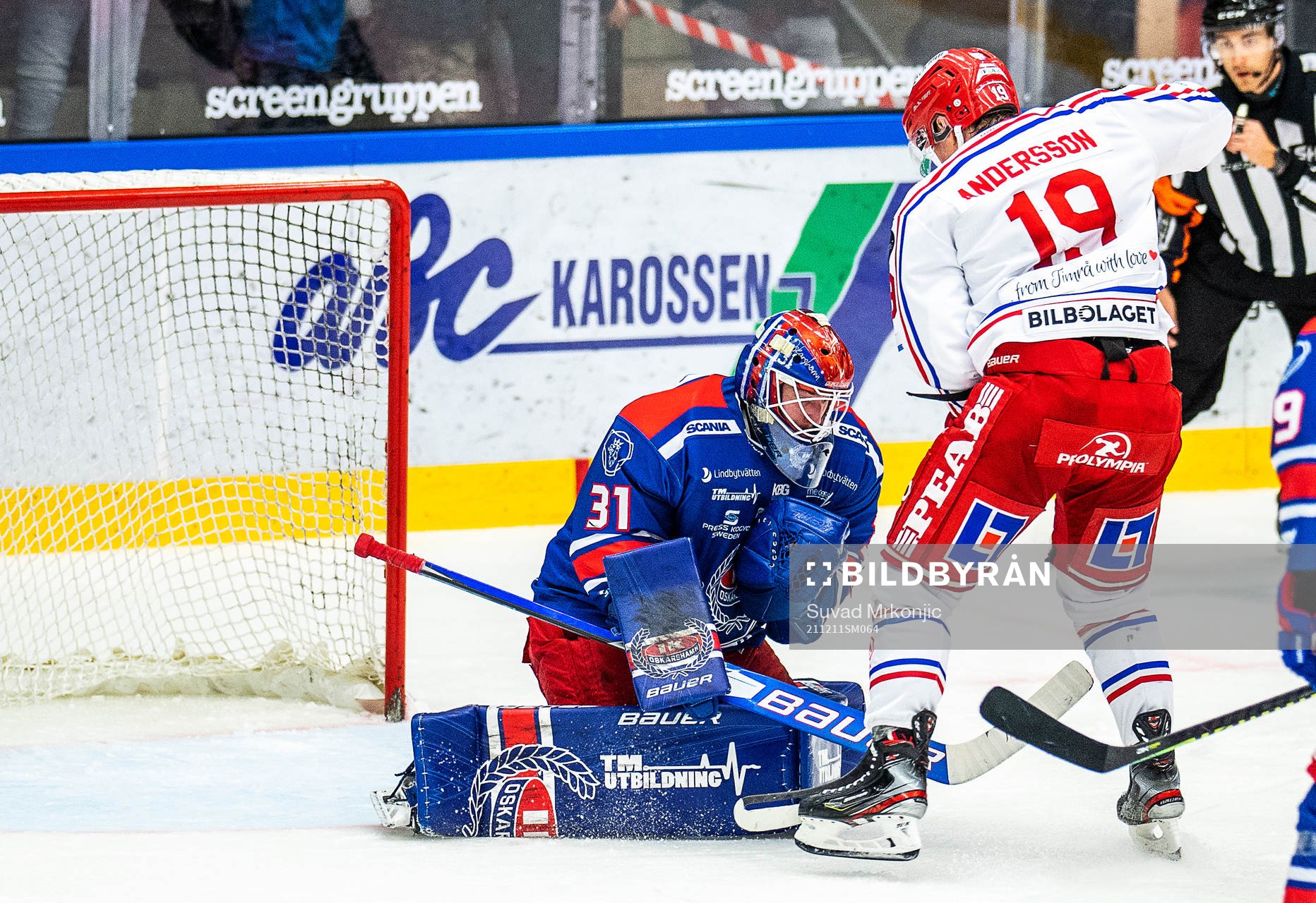Oskarshamns målvakt Tim Juel och Timrås Erik Andersson
