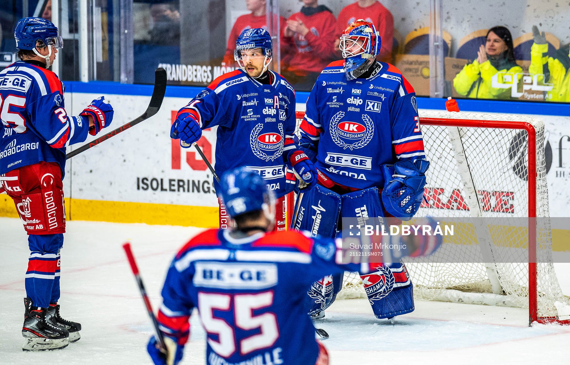 Oskarshamns Lukas Pilö, Brian Cooper, målvakt Tim Juel